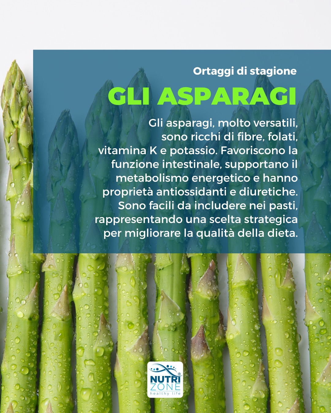 Gli asparagi, molto versatili, sono ricchi di fibre, folati, vitamina K e potassio 💚
.
Favoriscono la funzione intestinale, supportano il metabolismo energetico e hanno proprietà antiossidanti e diuretiche 💧
.
Sono facili da includere nei pasti, rappresentando una scelta strategica
per migliorare la qualità della dieta 🥗
.
#nutrizione #NutriZone #teamNutriZone #nutrizionepersonalizzata #nutrizionesana #nutrizionista #nutrizionistabrescia #biologonutrizionistabrescia #brescia #nutrizionista #biologonutrizionista #starebene #ortaggidistagione #asparagi
