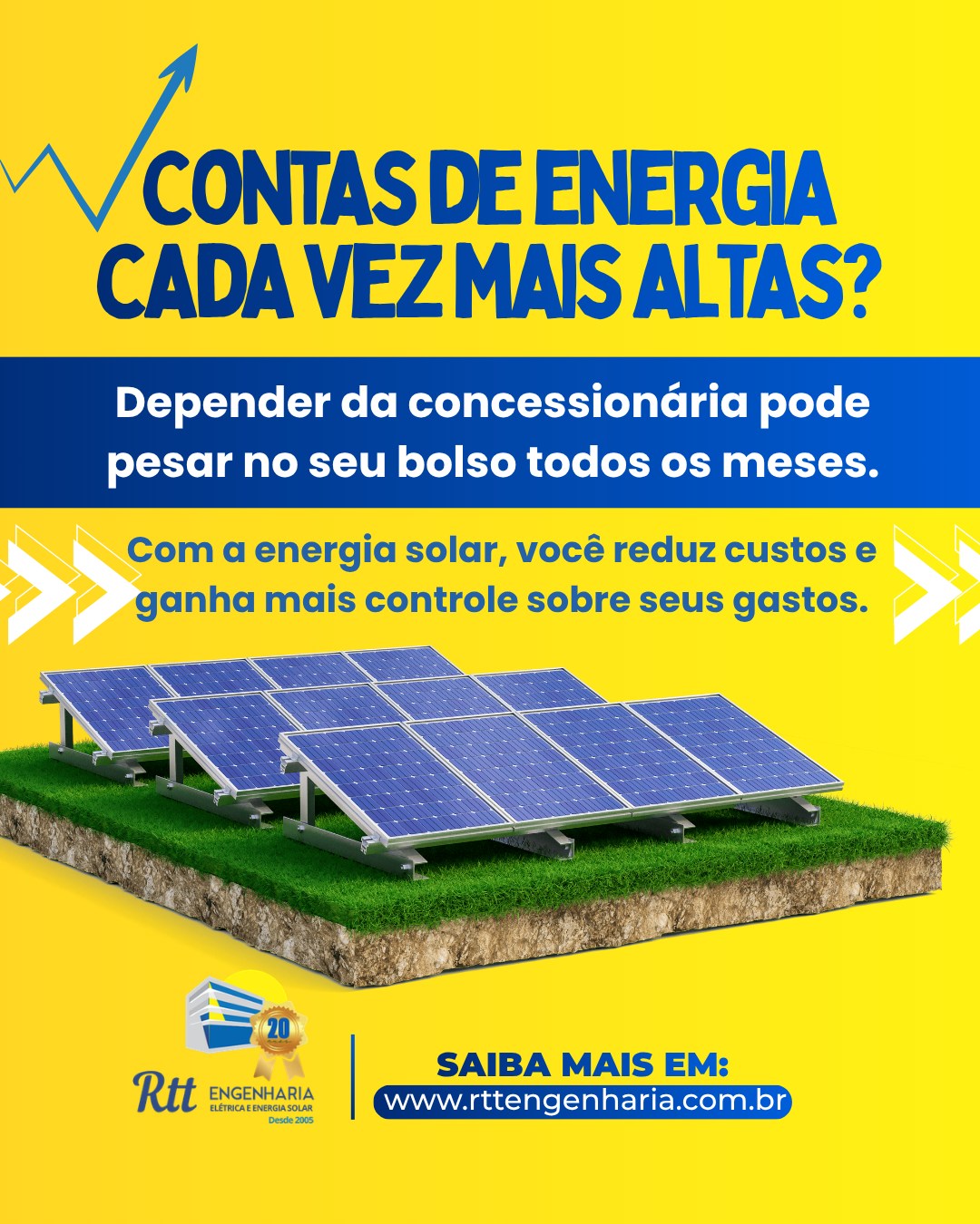💡 Conta de energia subindo todo mês? Chega de susto no final do mês.
Depender 100% da concessionária pode pesar no seu bolso mais do que você imagina. Mas a boa notícia é que existe solução inteligente, econômica e sustentável 🌱
Com a energia solar, você:
☀️ Reduz drasticamente seus custos
☀️ Ganha previsibilidade nas despesas
☀️ Valoriza seu imóvel
☀️ Investe em tecnologia limpa e eficiente
A RTT Engenharia cuida de tudo pra você, do projeto à instalação, com qualidade, segurança e experiência desde 2005 ⚡
📍 Atendemos toda a Baixada Santista
📞 (13) 3329-3628
📲 WhatsApp (13) 3358-2401
RTT Engenharia, Elétrica voltada a vida
🚀 Quer pagar menos na sua conta de energia? Fale com a gente agora e solicite seu orçamento
#energiasolar #economiadeenergia #engenhariaeletrica #energiafotovoltaica #sustentabilidade #rttengenharia