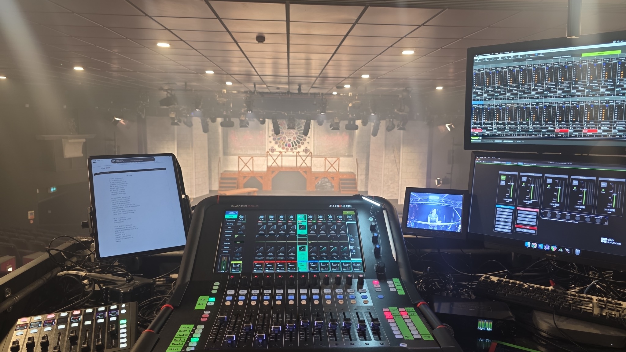 That’s a wrap on The Hunchback of Notre Dame! 🔔
This show is a true sonic beast. Bringing a 54 inputs to life - including 25 wireless cast mics, a full band on IEMs, and a choir! What a rewarding challenge to navigate from the desk!
There is nothing quite like hitting those huge choral swells while keeping the dialogue crisp and intimate. It was a major technical feat to balance the bells of Notre Dame, but hearing it all come together made every minute of soundcheck, pre-production and rehearsals worth it.
Huge thanks to the cast, crew, and musicians for a stellar week. Now, on to the next one! 🎧🎚️🎭
Gear Check:
@allenandheath | @shure | @seelectronics | @behringer | @theatremix | @rcf_audio | d&b audiotechnik
#SoundEngineer #LiveSound #TheatreTech #HunchbackMusical #FOH #BehindTheScenes #Theatrelife #AllenAndHeath #AvantisSolo #Shure #seElectronics #Behringer #TheatreMix #RCF #dnbAudiotechnik
@gadoc_ GADOC - Guernsey Amateur Dramatic & Operatic Club
