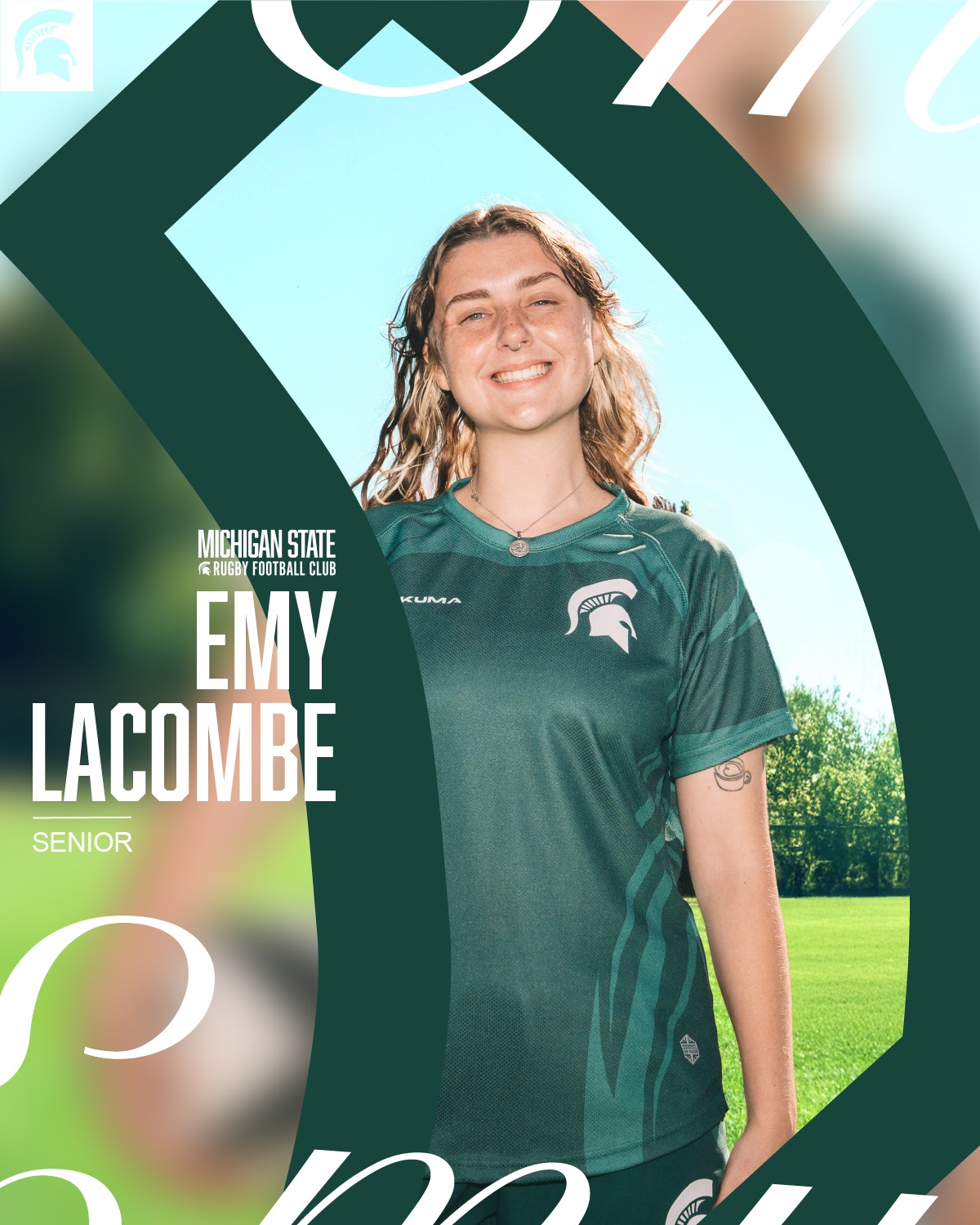 Senior Sunday 🤍
After our great weekend in Boston we want to celebrate another senior, Emy Lacombe. A center who’s always bringing the best energy, showing us new dance moves and making sure to keep things fun. Such a smart player on the field too with quick decisions and always staying one step ahead to constantly help the team out.
You will always be a spartan rugby player, and we will miss you so much!
