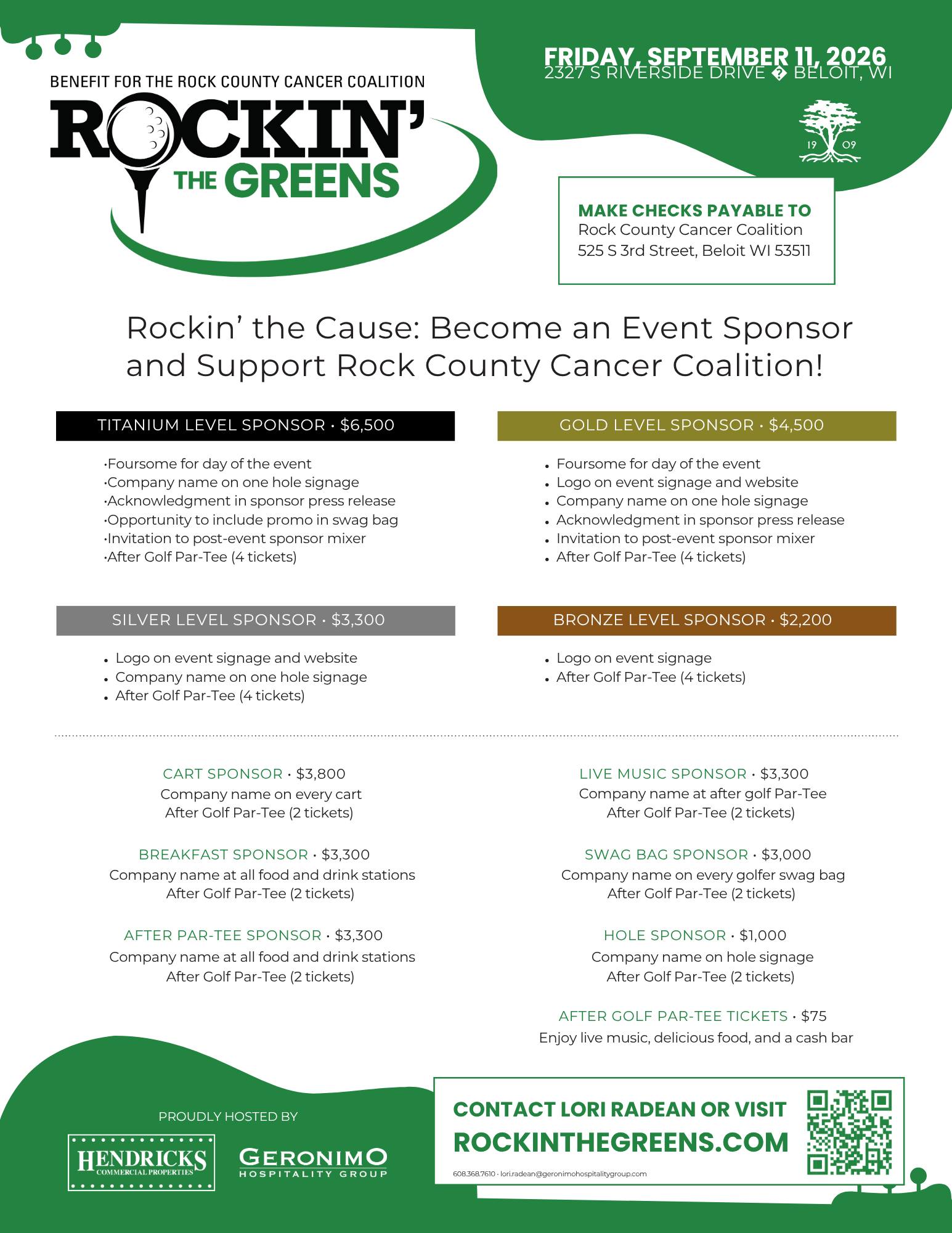 ⛳🎸 Golf. Music. Giving back.
Rockin’ the Greens is back, and it’s going to be bigger than ever.
What's better than a full day on the course supporting the Rock County Cancer Coalition 💚
📅 Sept 11, 2026
👥 4-person scramble
🎶 Live music + after party
Spots are limited - lock in your team today 👇
🔗RockinTheGreens.com
#RockinTheGreens #GolfEvent #CharityEvent #BeloitWI #Irontek