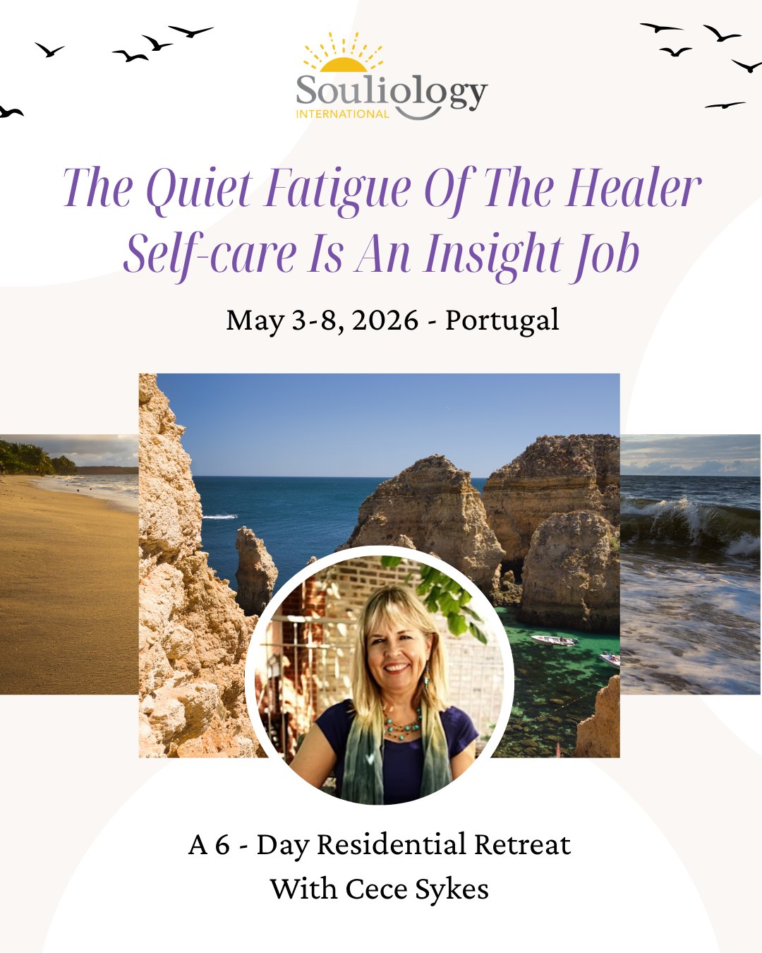 When you spend your days holding space for others, it’s easy not to notice what you’re carrying yourself.
For many therapists working with Internal Family Systems, there’s a quiet fatigue that can build over
time. It’s not burnout in the obvious sense, but a steady depletion that comes from constantly offering
presence, compassion and care.
This six-day residential retreat with Cece Sykes is a space to pause, and step out of the role you hold for
others and turn gently back towards your own parts.
Together, you’ll explore the cycle between clinical generosity and therapist depletion, and begin to
release the patterns that keep you overextended. It’s not about learning more techniques or doing more
work. It’s about reconnecting with Self energy and restoring the internal balance that allows you to keep
showing up with clarity and effective compassion.
If you’re an IFS therapist or practitioner who knows something needs to shift, this is the space to do that
work. You can apply now for the Portugal retreat, 3–8 May 2026 at www.souliology.com