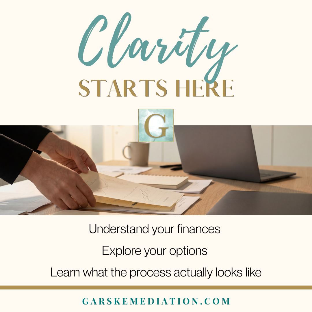 Feeling overwhelmed by the idea of divorce?
You’re not alone—and you don’t need all the answers today. Clarity turns fear into confidence.
Start your next step at garskemediation.com