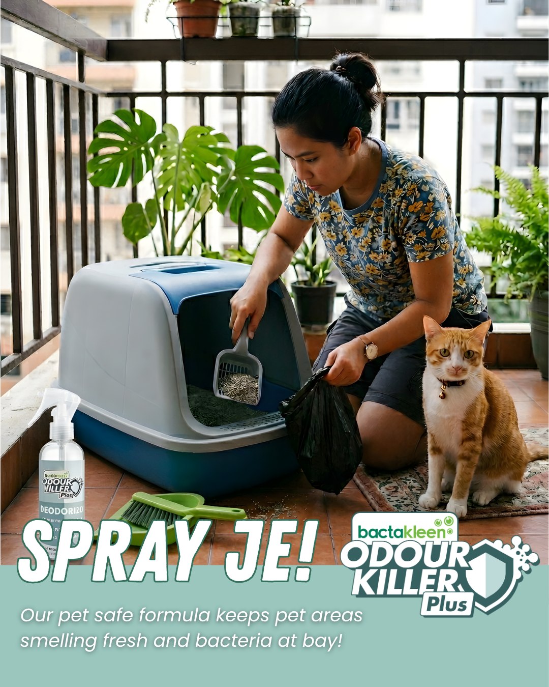Stinky litter? Spray je lah!
Our pet safe formula kills up to 99.99% of odour causing bacteria to keep your cat's litterbox smelling fresh!
Get it today at: https://tr.ee/iahYOV
#bactasheild #bactakleen #furryfriends #cats #dogs #catmom #litterbox #LitterBoxSolutions