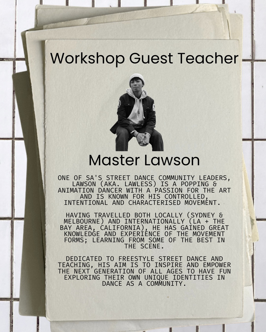 Meet our Wednesday Guest Teacher - Master Lawson
Rockit Inter, Senior and Adult students don't miss his workshop tonight from 6-7pm.