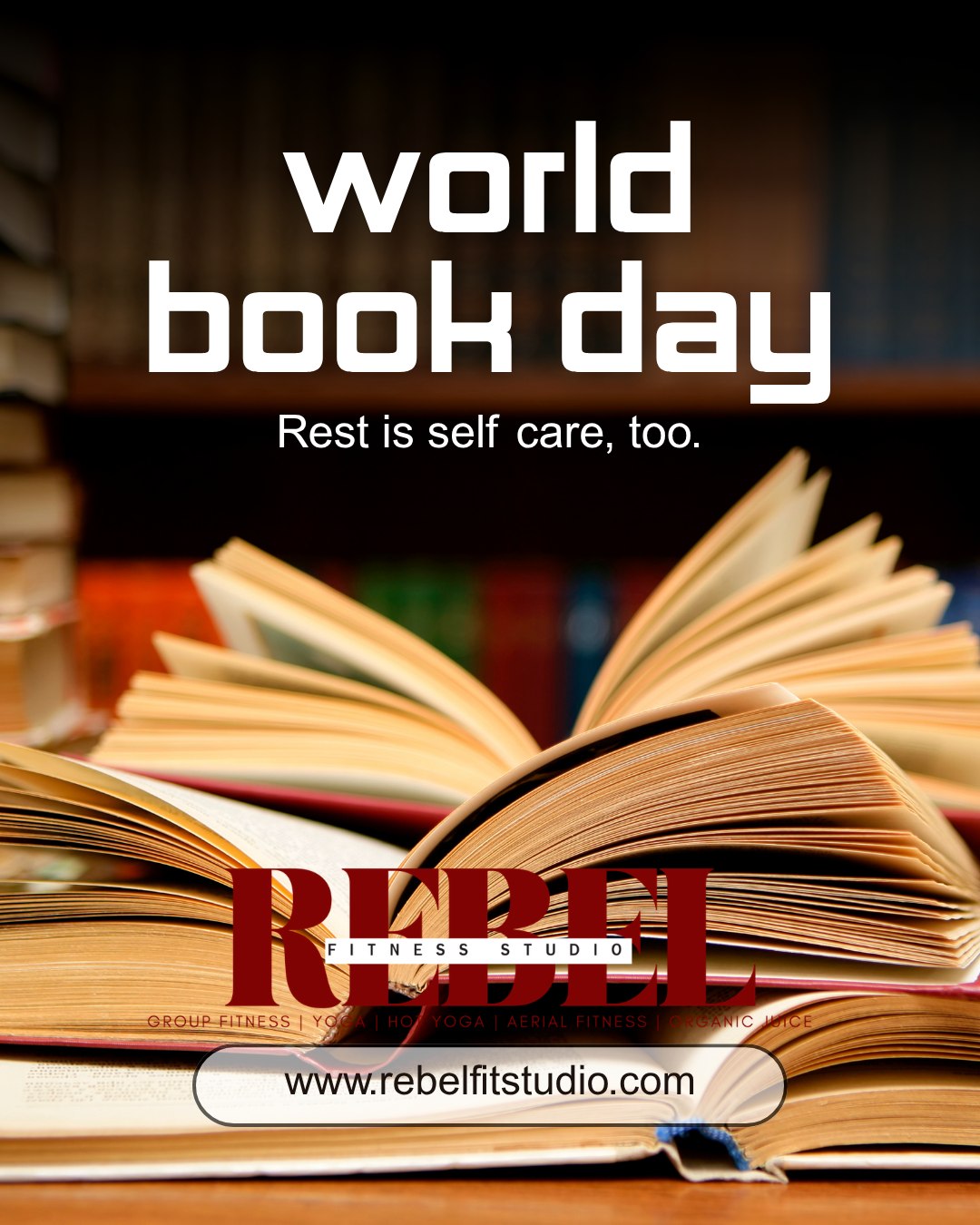 Did you know- Rest is self care, too? 🤔
Not just sleep (although it is important), but taking time to calm the mind and just be still. Be quiet. Rest..
My favorite way to do just that is with a good book, and today is World Book Day! Where are all our readers? What are you reading right now?
.
.
.
.
#rebelsalwaysrise #rebelfitstudio #avonin #plainfieldindiana #brownsburgindiana #hendrickscountyindiana #danvillein #shoplocal #smallbusiness #yogaisforeverybody #lovethebodyyourein #yogaeverydamnday #strongisthenewpretty #groupfitness #selfcare #mytribe #hotyogalife
