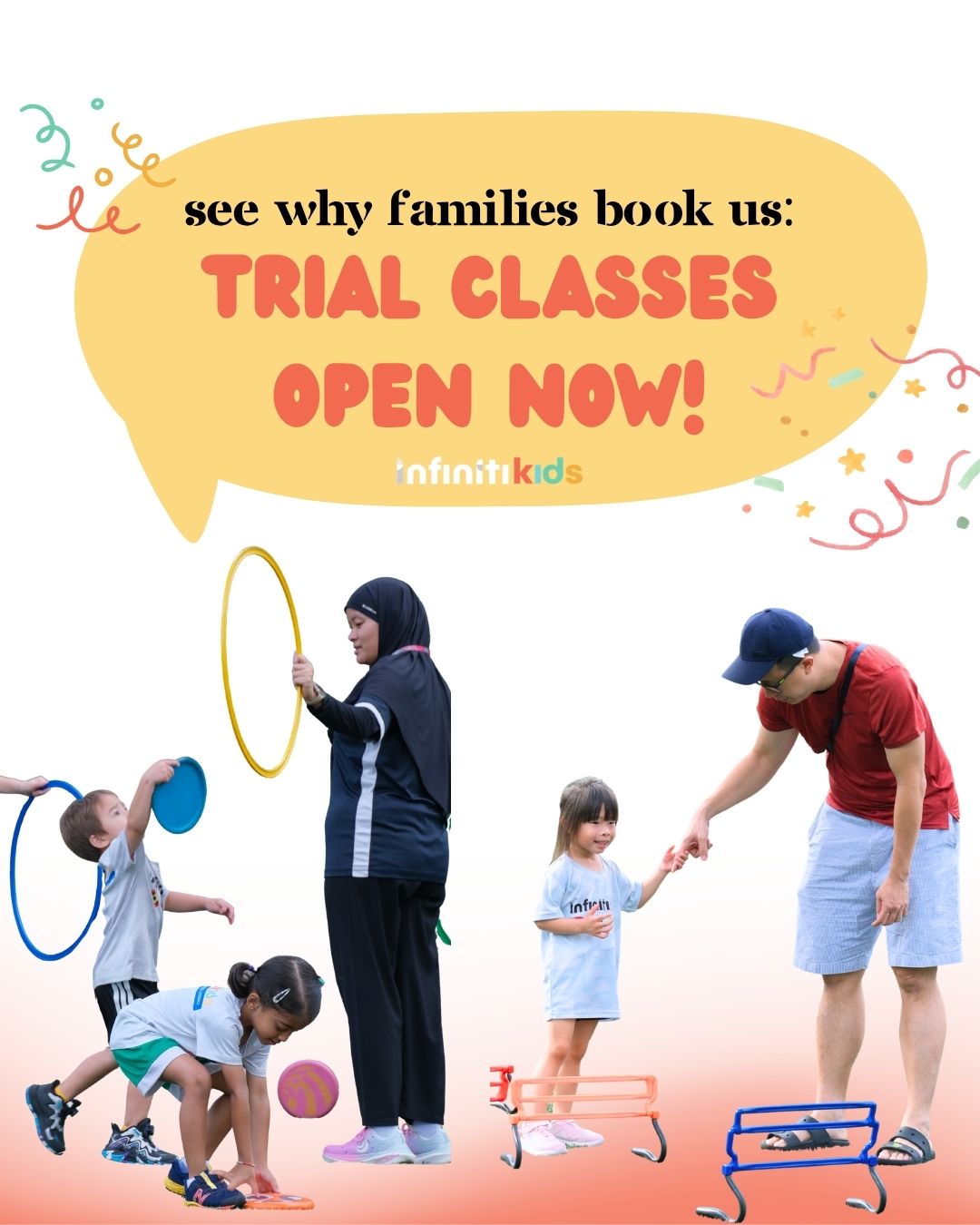 “I wish we’d started sooner!” ⭐️
We’ll be hearing this from you in no time. We know that committing to a new academy is a big step—that’s why our Trial Classes are designed to be a low-pressure, high-fun introduction to everything Infiniti Kids has to offer.
In just 45 minutes, your child will:
✨ Dive into this month’s featured sport.
✨ Level up their coordination with expert coaches.
✨ Make new friends in a non-competitive, "sweat-filled" environment.
No long-term pressure—just a chance to see why our Saturday morning sessions have become a staple for so many families. 🏃♂️💨
💰 Price: $15 for a trial session
📍 Where: The Arena, Woodleigh Park
⏰ When: Saturday Mornings
Ready to see your child find their new favorite hobby?
🔗 Tap the link in our bio to grab one of the remaining trial spots for this month!
#InfinitiKids #SGParents #ActiveKidsSG #MultiSportAcademy #WoodleighPark #YouthSportsSG #TrialClass