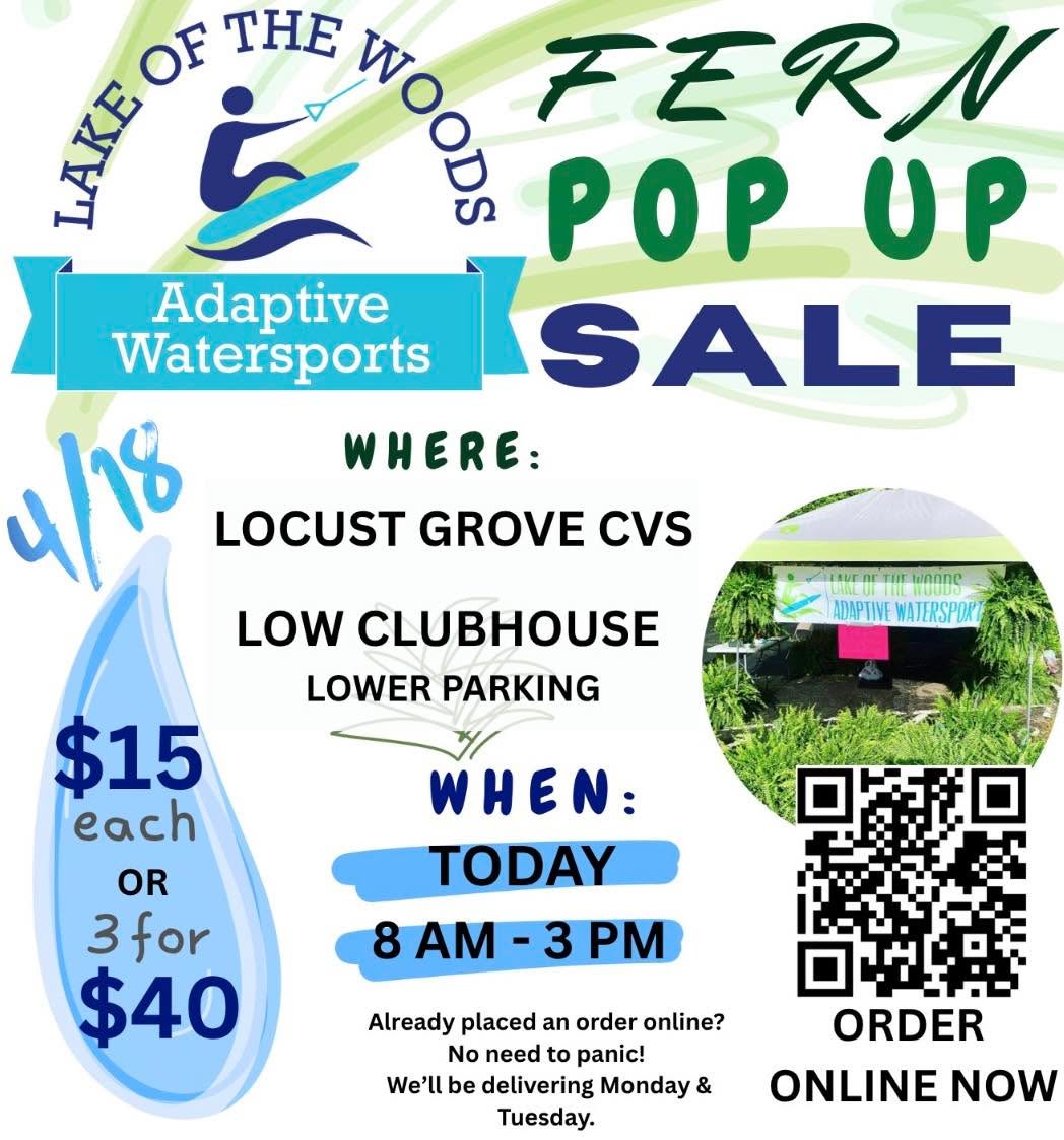 🌿 Surprise! 🌿
We’re out selling ferns TODAY in the area!
Grab a friend (or two) and come by! We would love to see some new and familiar faces 🩵
We’ve also got stickers available to take home, donation-based only.
📍 Pop-Up Sale Locations:
• Locust Grove CVS
• LOW Clubhouse - lower parking lot
Can’t make it today? No stress! You can still order online for delivery or local pickup on Tuesday, April 21st.
📝 Order here: https://docs.google.com/forms/d/12Mc8HLzTYplUn4jwICc8FQh2zfp2EeIaSi4093FCWKM/viewform?usp=drivesdk&edit_requested=true
Already ordered? You’re good to go—pickup and delivery will stay as scheduled for Monday/Tuesday
#PopUpSale #Fundraiser #Plants