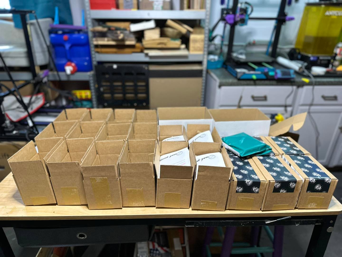Huge batch going out this week—this isn’t even half of the HasBrackets orders.
Some of you are in this pile right now.
Precision over speed.
Appreciate your patience.
If yours is in here and you want a tag, say the word.