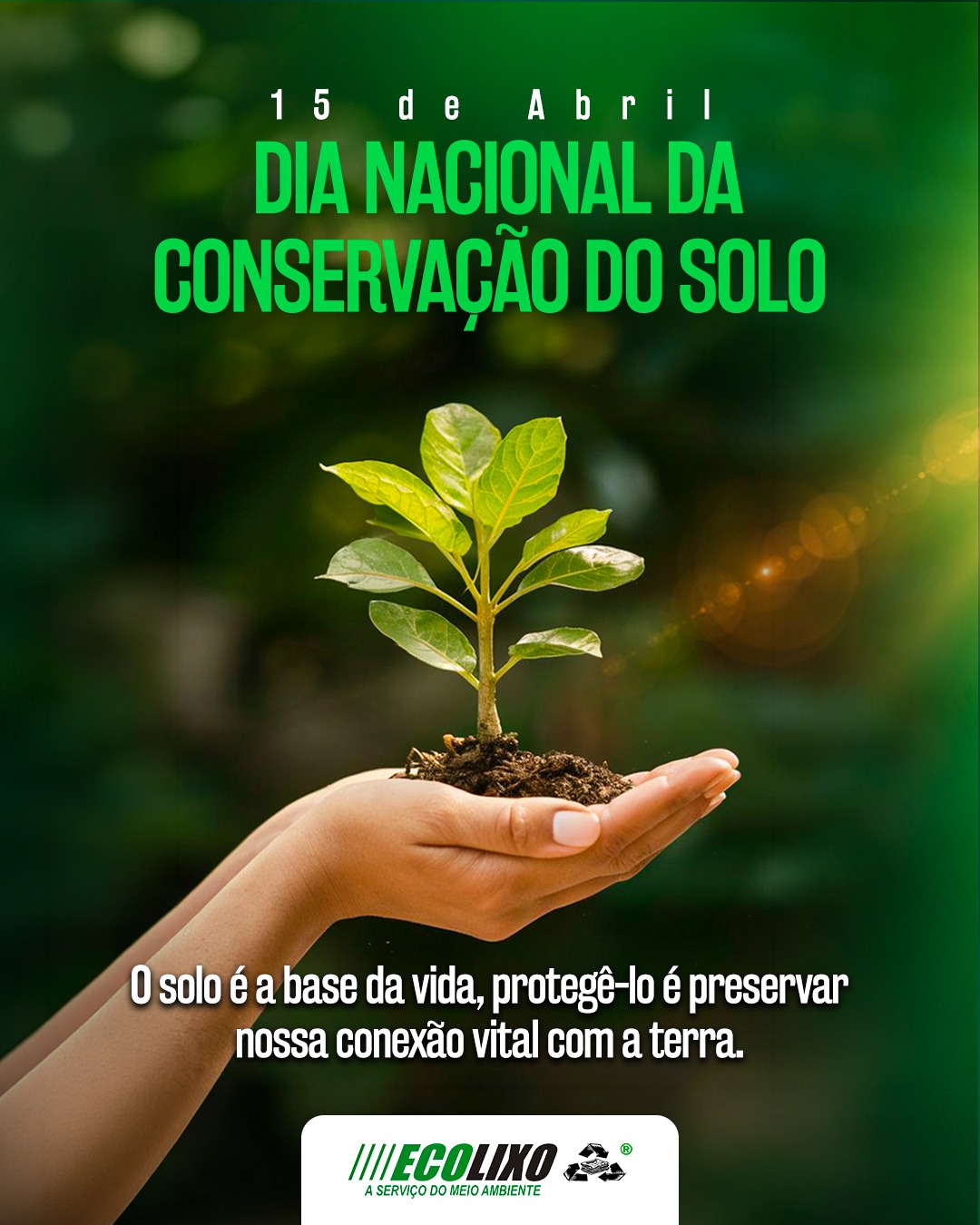 O solo sustenta a vida, a produção e o equilíbrio ambiental. Cuidar dele é preservar não só o presente, mas tudo o que vem depois.
Hoje, reforçamos a importância de práticas responsáveis que evitam a contaminação e protegem esse recurso essencial.
Conservar o solo é respeitar a base de tudo.
#ecolixo #dianacionaldaconservaçãodosolo