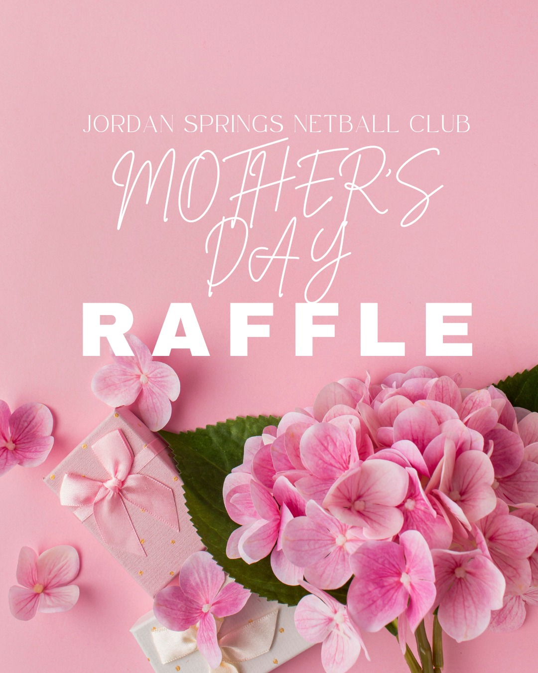 🌸Mother's Day Raffle - Donation Call Out! 🌸
Jordan Springs Netball Club is excited to be hosting a Mother's Day Raffle, and we're reaching out to our amazing community for support!
We are seeking donations of prizes such as:
Gift vouchers
Products or services
Café or restaurant vouchers
Pamper items or experiences
Anything you think a mum would love!
All donations will help us raise much-needed funds for our players and club, and your business will be proudly acknowledged across our raffle promotions.
If you or your business are able to donate, or would like more information, please comment below or send us a message
Thank you for supporting TEAM TEAL and helping us make Mother's Day extra special! 💐