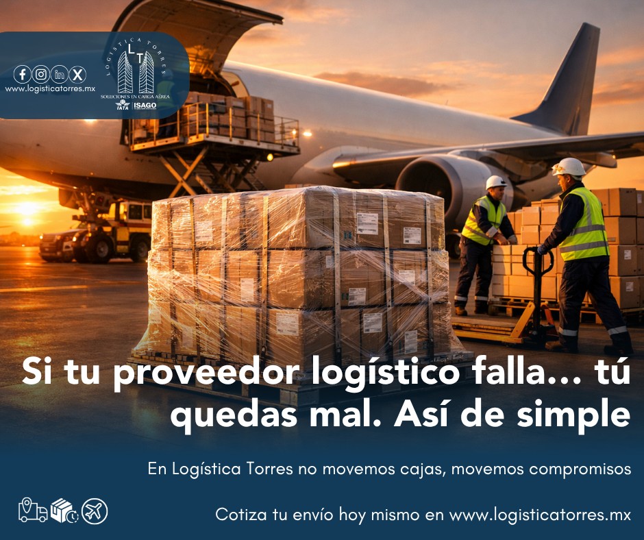 🚨 Si tu proveedor logístico falla… tú quedas mal. Así de simple.
Cada retraso, cada error y cada “no llegó”
le pega directo a tu operación… y a tu reputación.
En Logística Torres no movemos cajas,
movemos compromisos.
✈️ Respuesta inmediata
📦 Operación precisa en rampa
⏱️ Cumplimiento real, no promesas
🔒 Control total de tu carga
Porque aquí no se trata de enviar…
se trata de cumplir sin excusas.
📩 Escríbenos hoy y deja de preocuparte por tu logística.
.
.
.
.
#LogisticaQueCumple #CargaAerea #EnviosUrgentes #LogisticaEmpresarial #SupplyChain #LogisticaTorres #CargaSegura