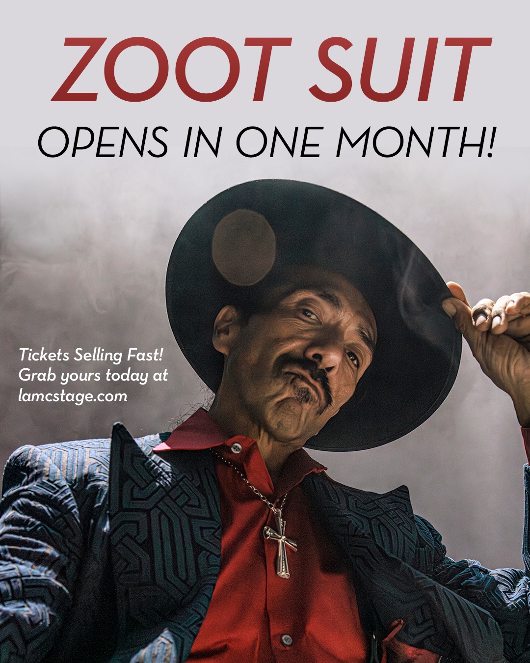 Nearly 400 patrons have already secured their seats to the LA Mission College Theatre production of “Zoot Suit.” Join us on May 15th for the premiere of this thrilling production, or join us for the other 12 performances through May 31st. See you at the show! 🌟
LA Mission College Theatre Arts presents “Zoot Suit,” written by Luis Valdez and co-directed by Robert Cucuzza and Raúl Cardona. “Zoot Suit” will be presented May 15-31, 2026 in the AMP Theater on the LA Mission College campus in Sylmar, CA. Tickets start at $10 and can be purchased through www.lamcstage.com. LA Mission College will be hosting a variety of cultural events coinciding with many of the twelve shows. For the performance and event schedule, company list, and information about the show, visit www.lamcstage.com.