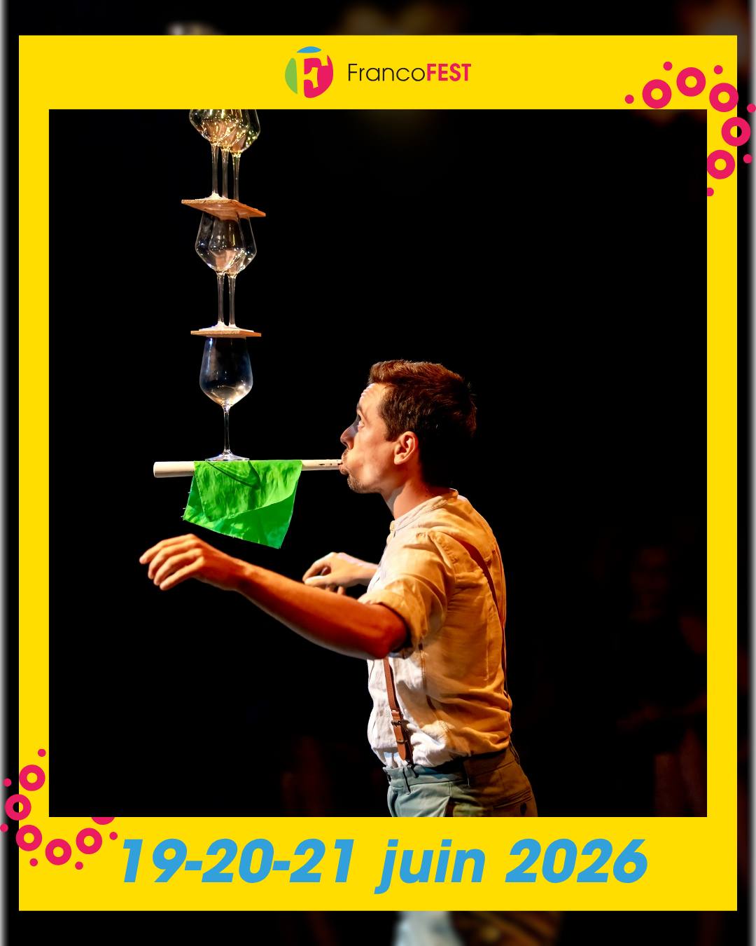đȘ Ă dĂ©couvrir sur le site : Joey Albert @joeydropsalot
đ 19 au 21 juin 2026 â FrancoFEST Hamilton
đ Gratuit
Cirque, mouvement et moments surprenants au rendez-vous! Joey Albert propose des animations intĂ©ractives qui captent lâattention et ajoutent une touche de magie Ă votre visite.
Une belle rencontre Ă faire entre deux spectacles.
#FrancoFEST #FestivalFrancophone #hamont