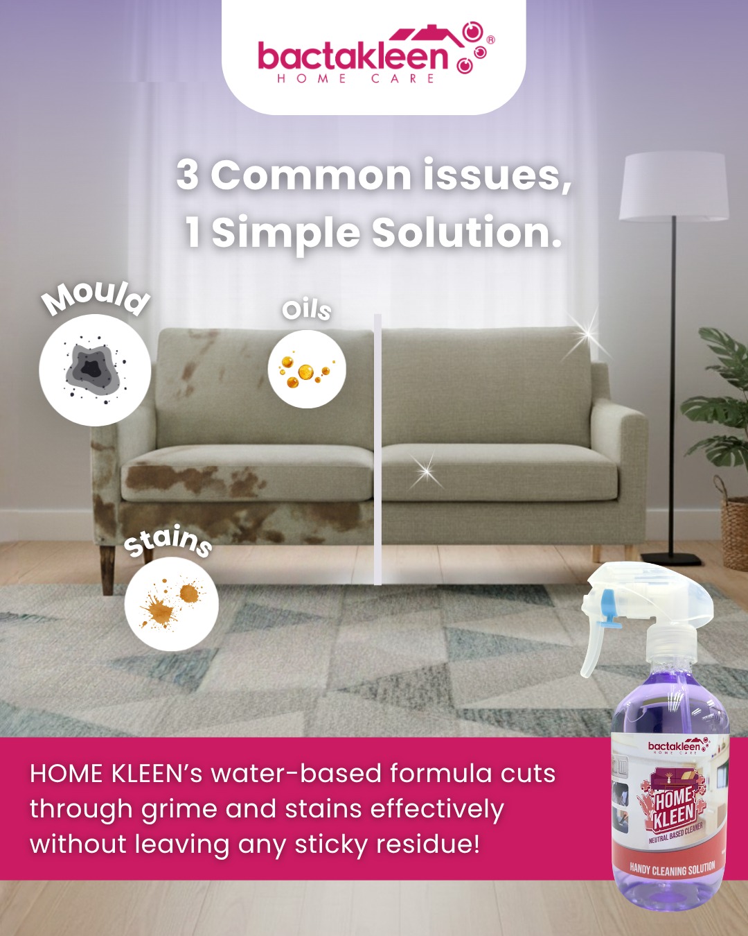 HOME KLEEN cuts through stains and grime on soft surfaces without leaving any sticky residue behind. Its water-based, non-toxic formula is safe for fabrics, carpets, leather, and more, delivering a deep, reliable clean on any material.
Get yours today at https://tr.ee/iahYOV
#bactakleen #homekleen #kitchenkleen #HomeGoals #InteriorDesign
