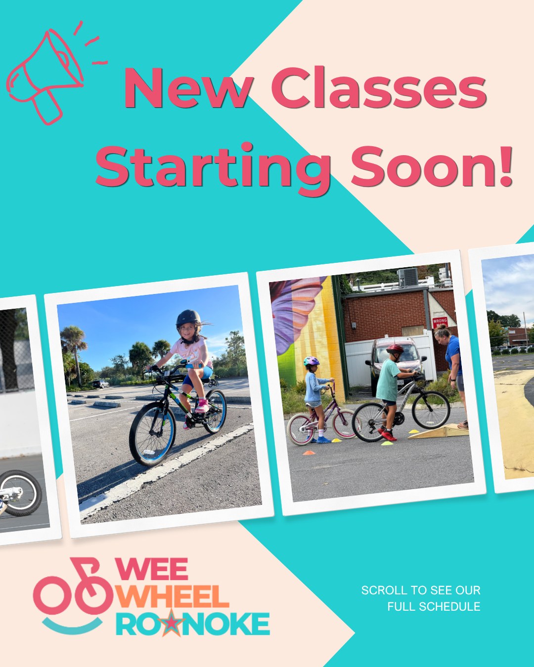 More sun, more fun, and more ways to find your balance with WeeWheel Roanoke! ☀️🚲
Big news, Roanoke families! Because our Spring sessions have been filling up so fast, WeeWheel Roanoke is officially adding new days and times to our schedule!
Whether you are parents, grandparents, guardians, or caretakers, we know how busy life in the Star City can get. We’ve added these extra slots to make it even easier for your little riders (ages 4–12) to join the WeeWheel Roanoke crew, ditch the training wheels, and build that unstoppable confidence.
What’s New:
Learn to Ride at Cardinal Bicycles on Grandin Road
📍 Wednesdays starting April 29th - 5:30 pm
📍 Saturdays starting May 2nd - 8 am
📍 Thursdays starting May 14th - 6 pm
Beginner Pedals at Vic Thomas Park
📍 Mondays - 5:30 pm
📍 Wednesdays - 6:30 pm
📍 Saturdays - 9 am
From the Greenway to our favorite local parks, we can’t wait to see these new WeeWheel Roanoke groups bloom! 🌸
👇 These spots won’t last long! Tap the link in our bio to see the updated WeeWheel Roanoke schedule and secure your rider’s spot today.
❓Questions? Send us a DM and we will answer them or schedule time to chat!
#WeeWheelRoanoke #BloomAndBalance #RoanokeVA #InclusiveFamilies #StarCityKids #LearnToRide #NoTrainingWheels #SpringVibes