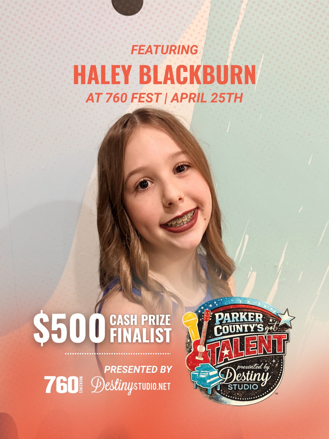 From living room performances to the big stage ✨
Haley has been performing for as long as she can remember—turning living rooms into stages and dreaming of “the instrument with the microphone” 🎤
Now at just 11 years old, she’s grown into a confident singer and pianist, performing at military events, leading in a Destiny Studio teen band, and taking the stage in multiple performances.
And now… she’s entering her very first talent competition 🎶
Graceful, powerful, and full of poise—this is a performance you won’t want to miss.
🎤 LIVE this Saturday at 760 FEST
📍 The District at Willow Park
⏰ 1 PM – 2 PM
🏆 Finalist for the $500 CASH PRIZE
🎉 All ages welcome
Come support Haley as she takes the stage—we’re so proud of her 👏
#760fest #parkercountytx #aledotx #aledomusicscene #WeatherfordTX #benbrooktx #mineralwellstx #fortworthtx #fortwrothmusic