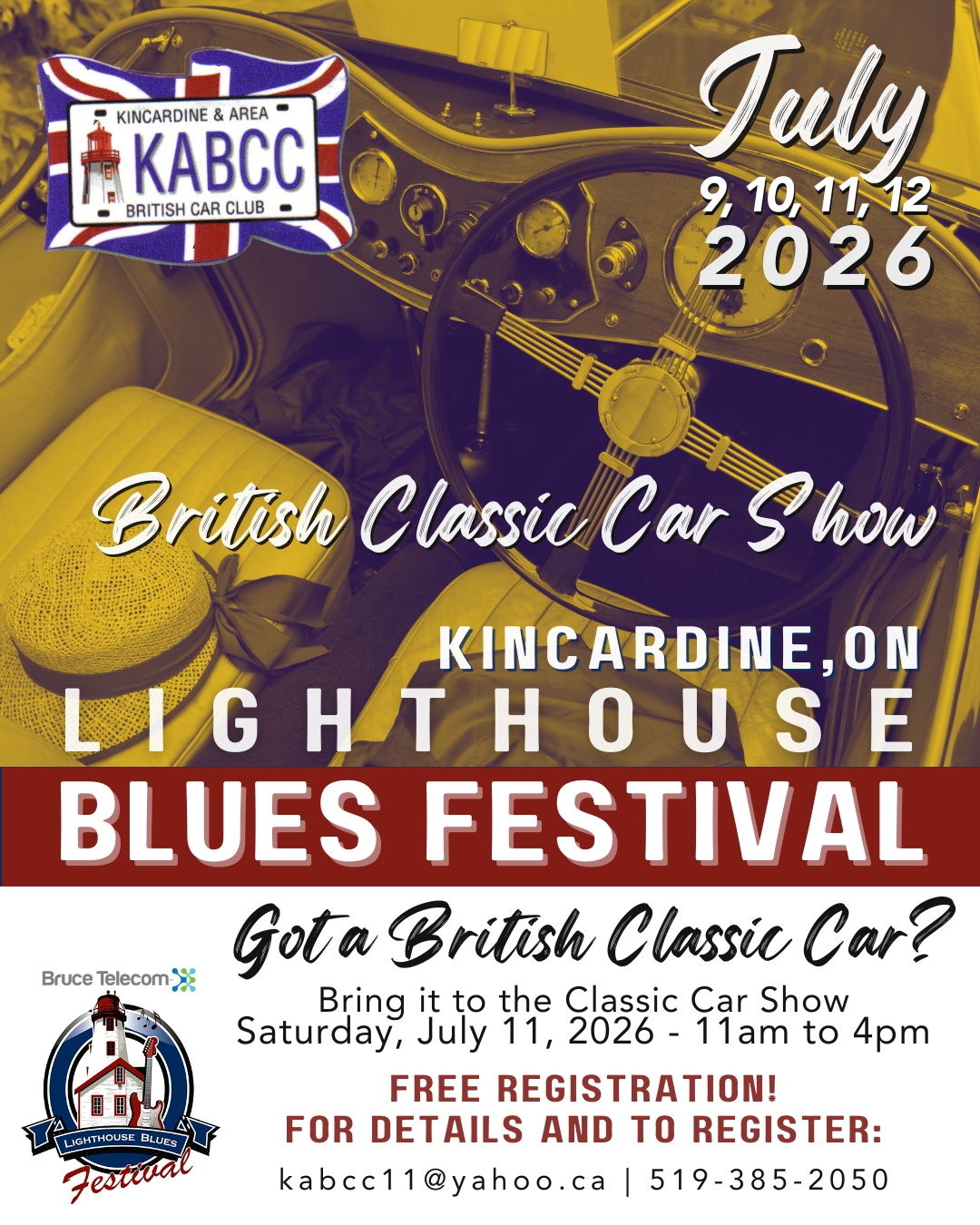 Got a classic British sports car? Bring it to our Saturday Street Festival! Saturday, July 11, 2026.