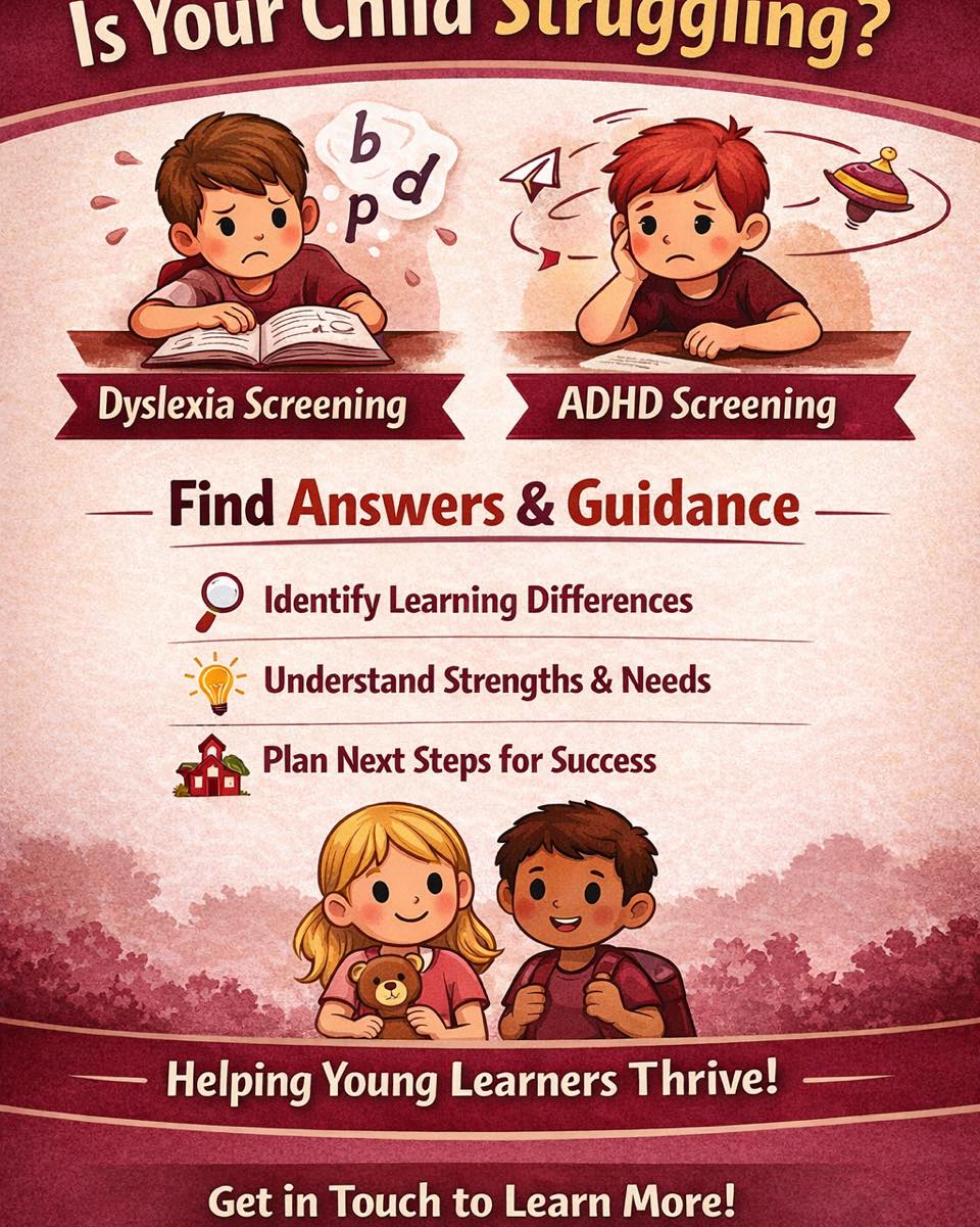 Early understanding leads to better support.
I offer Dyslexia Screening and ADHD Screening to help identify learning differences and guide next steps for children and young people.
Screening can provide valuable insight into how a child learns and what support may help them thrive.
Message me if you would like to find out more.