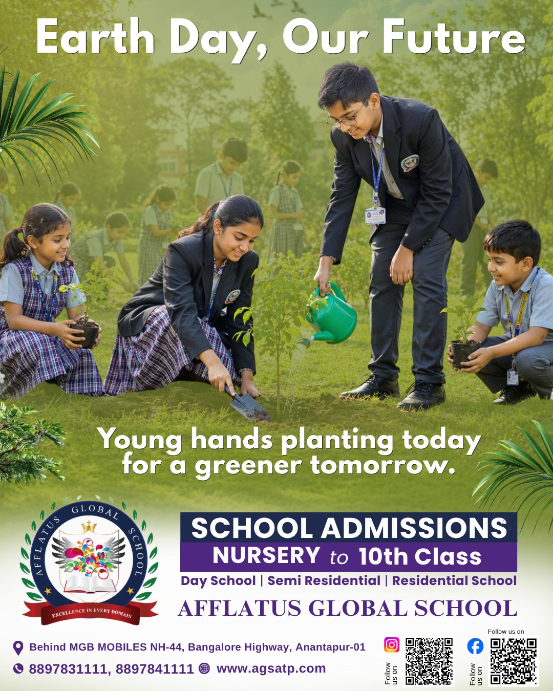 Young hands planting today for a greener tomorrow.