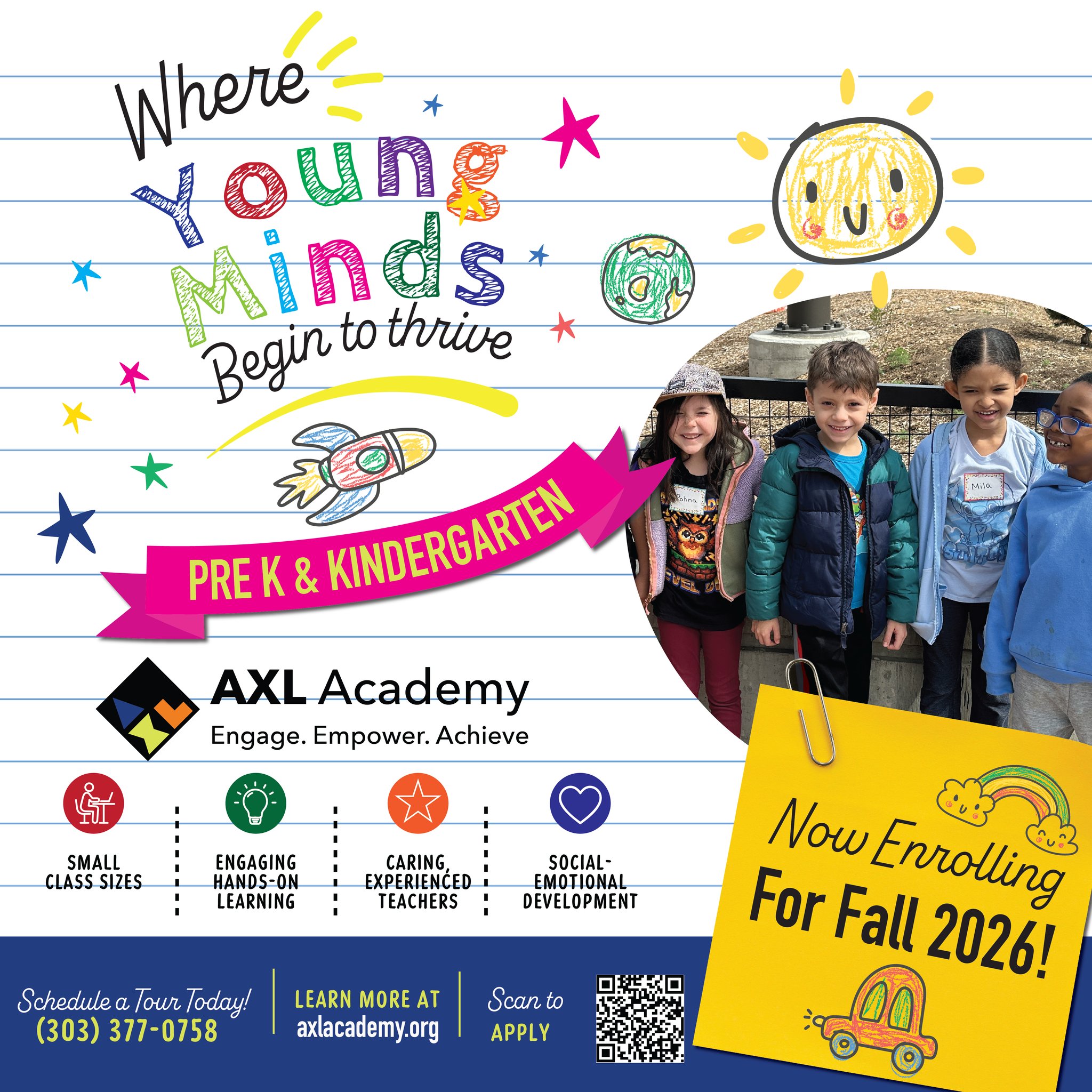 Looking for the right start for your child. Our Pre-K and Kindergarten programs offer a safe, supportive space with experienced teachers and engaging, hands-on learning. Join our community and watch your child thrive. Enroll today.