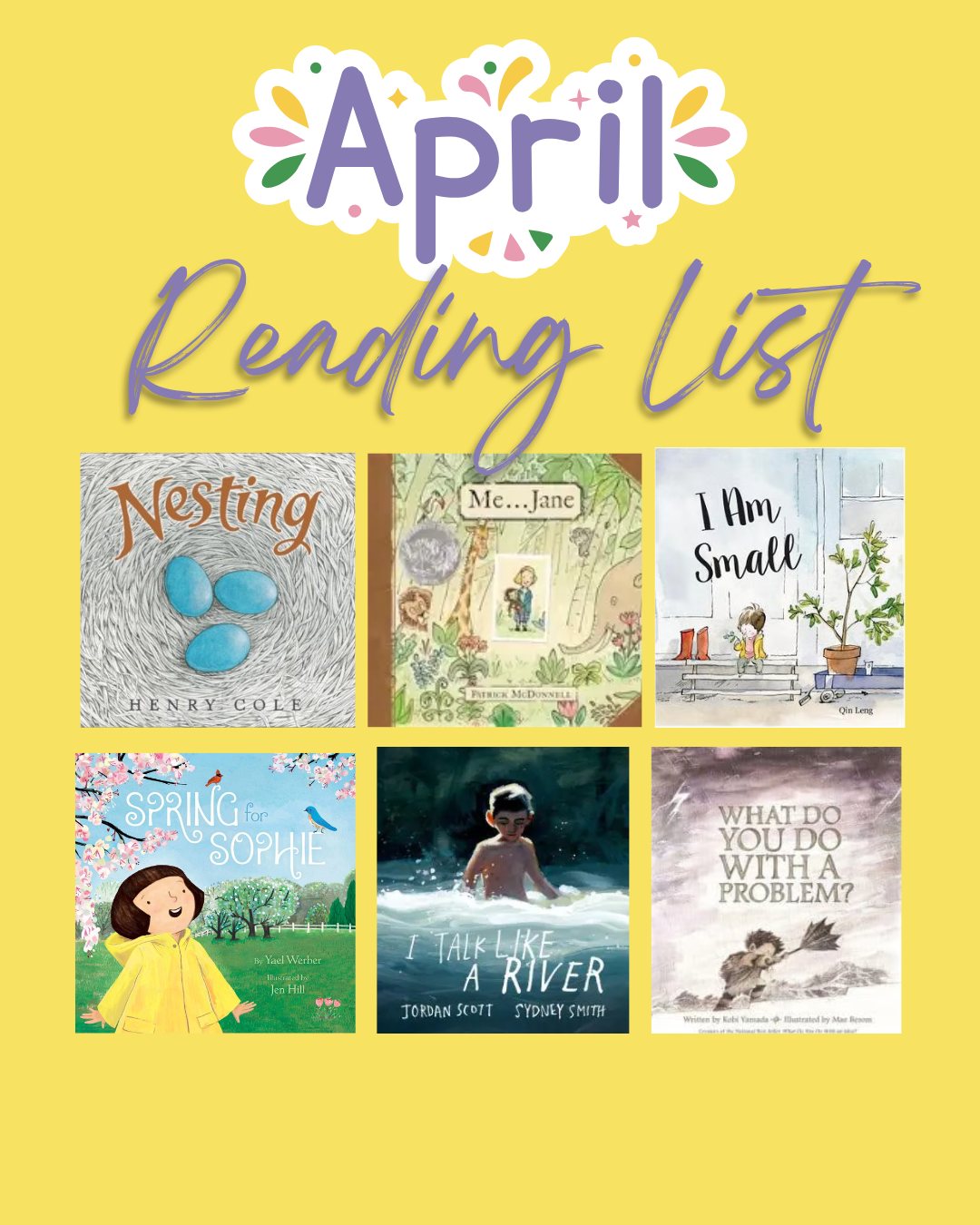 Summer is around the corner, and so are some wonderful opportunities to read. Here are some wonderful books to dive into with your student.
Nesting
Nesting by Henry Cole Read Aloud
Me...Jane
Storytime with Dr. Jane: Reading of Me ... Jane by Patrick McDonnell
I Am Small
https://www.youtube.com/watch?v=ddiBZecmk_E
Spring for Sophie
https://www.youtube.com/watch?v=05sqb7xIeZI
What Do You Do With a Problem?:
https://www.youtube.com/watch?v=x2PaSaPCgvU
I Talk Like a River
Ed Sheeran | CBeebies Bedtime Story | I Talk Like A River