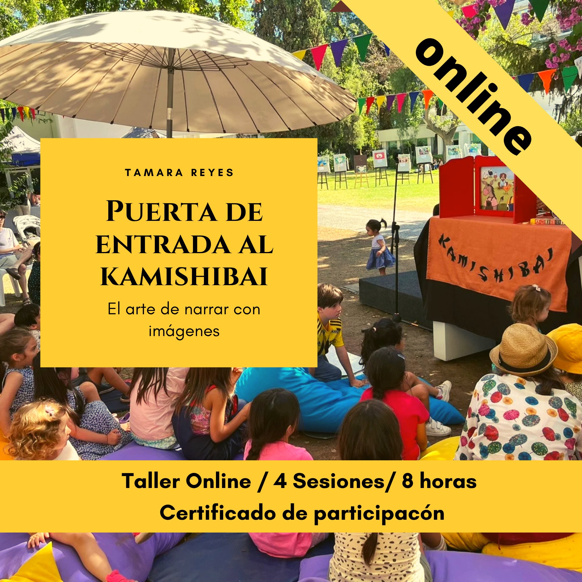 🌿 Puerta de entrada al kamishibai (online)
Este taller es un primer acercamiento a este formato narrativo de origen japonés.
A lo largo de 4 sesiones vamos a recorrer su historia, entender su funcionamiento y explorar cómo adaptar un relato a su lógica visual y secuencial.
Está pensado para quienes quieran conocer este lenguaje y comenzar a trabajar con él desde la narración.
✨ No necesitas experiencia previa
📅 Inicio: 5 de mayo
💻 Modalidad online (4 sesiones)
💰 Valor: $35.000
Este taller también funciona como puerta de entrada al laboratorio presencial de creación en kamishibai.
🔗 Inscripciones en el link de la bio o por DM