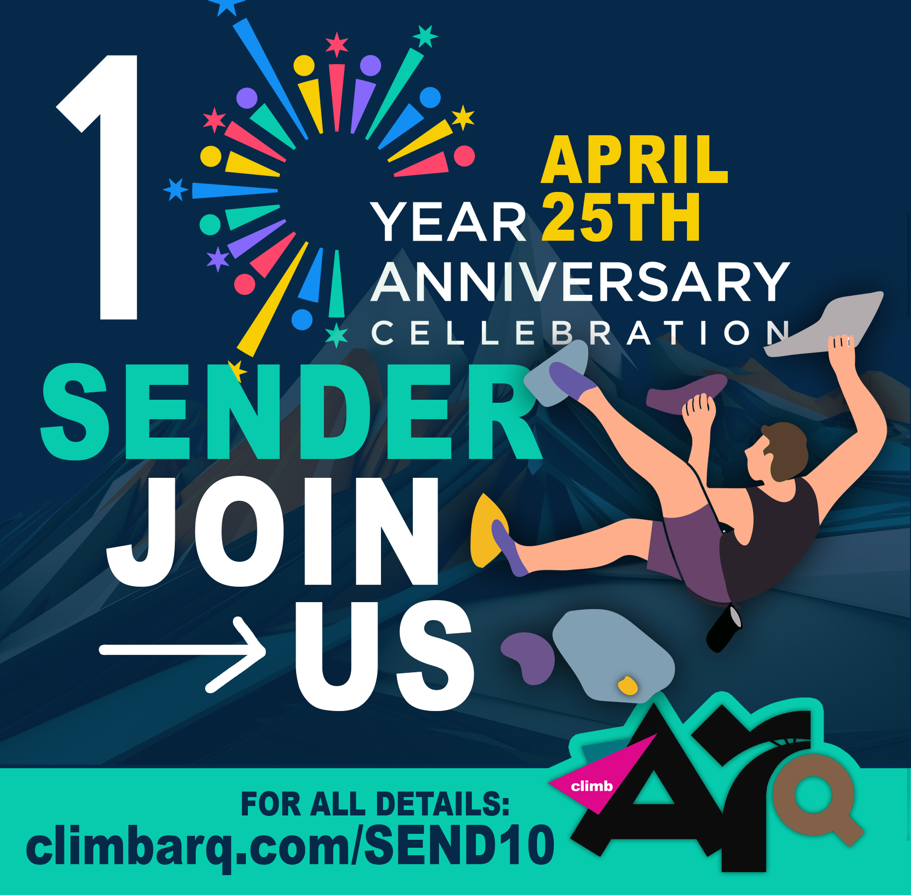 This Saturday, April 25th, we're hosting our 10th Anniversary event!!!
Sign up for the community bouldering competition (11-4). It's all ages, all levels of ability. All new boulders for everyone to climb! It'll be a fun way to try your best, enjoy community, and have the most awesome time!! So many cool prizes to be won (shoes, gear, and so much more). You can expect prizes from Scarpa, CAMP, High Country, The Choice, Twisted Peaks, and Cranbrook Toyota!
(Details of the event will be on our socials tomorrow)
All day we'll be running sales on passes/memberships. There'll be food and popcorn to enjoy! AND FACE PAINTING!!!
6pm we start glow climbing! That's right, glow in the dark climbing. Bring your headlamps if you have one. But we'll have "glowy things" for everyone. This has always been so much fun. ALL AGES!!
7pm we feature this years REEL ROCK film series in the studio. It's an incredible way to dive into the climbing and exploration world, while being entertained by feature films. We've always loved this film series. SEE YOU THEN!!!! (Bring snacks, and drinks, and maybe even a blanket :) )
See you Saturday for the Anniversary!!!!
