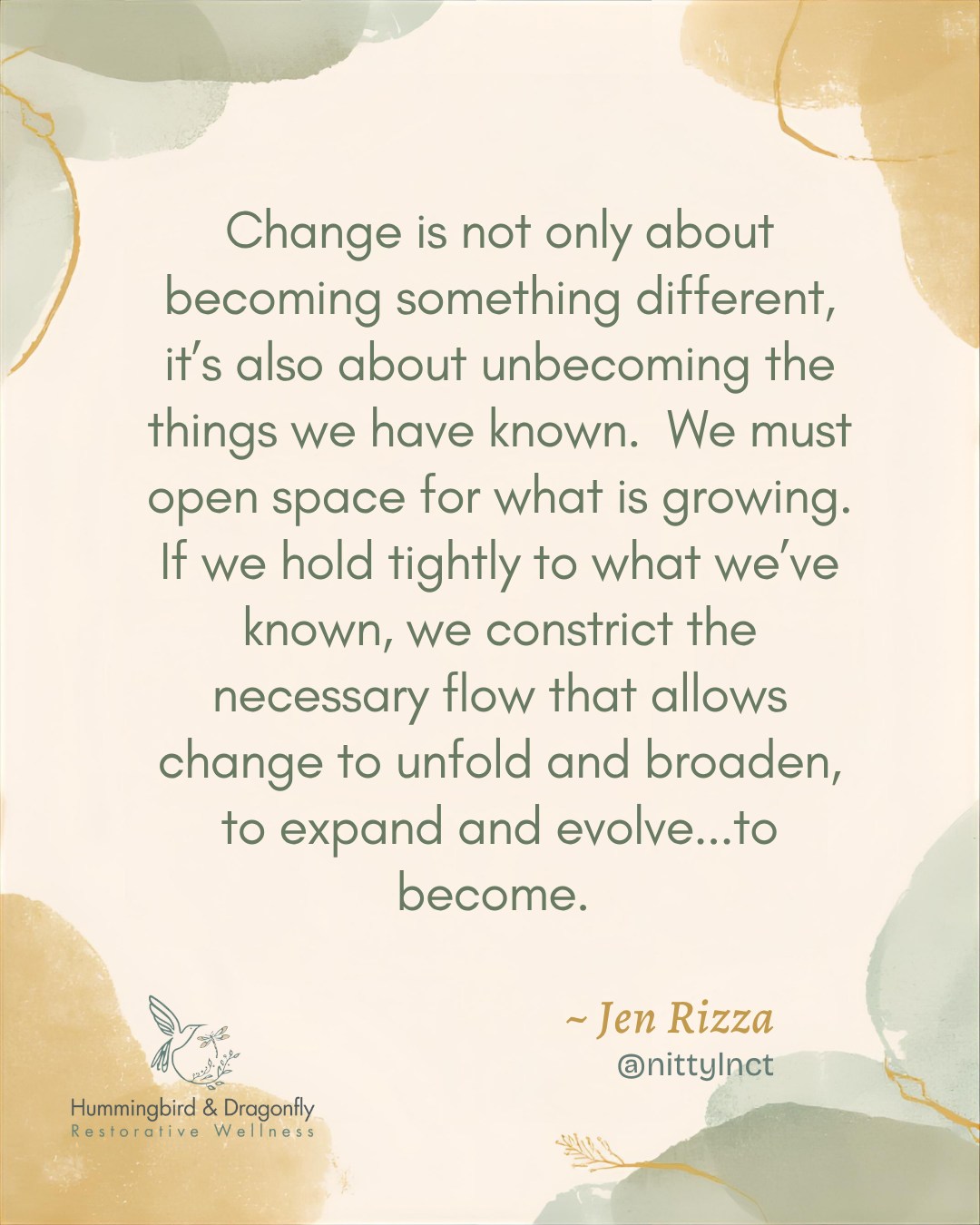 Navigating Change? We're here to help!!
Change is hard, because it's not just doing things differently, it's about learning to undo how you've always done things. Ready to start a new diet? You also have to teach your body and mind to crave different things. Shifting your mindset? It's also about un-believing all the truths you've told yourself (especially if they aren't true). I recently moved to a new home, and while I'm learning the ins/outs of the new space, it's also about challenging all the patterns I had established - where I drive/shop, what time I wake up, when do I time my yoga practice? Trying to live somewhere new and do things the same is like trying to fit a square peg in a round hole. Everything is different, the flow is different, and by default, I'M now different.
And with self-grace, calling on support, and allowing space for things to unfold and become something new, I'm not resisting the flow of life, I'm merging with it.
Try out this reflection:
Where might there be places you are unconsciously creating an energetic backflow by holding resistance to change?
This reflection alone can be impactful...
And remember that you don't have to do change alone. We're here to support you, and we have some AMAZING offers (scroll to the bottom) coming up in support of Mental Health Awareness Month in May. Whether seasonal shifts or big life changes, when things are different, we can feel dysregulated. Through yoga and our wellness services, we can help you find that new balance and rhythm, so you're back in the flow! FIND OUR PROGRAMS & SERVICES IN LINK IN BIO 🔝🔝
Wishing you a spacious mental week ahead! Most sincerely ~ Jen Rizza
Founder of NWC | Therapeutic Yoga Teacher | Reiki Master | Coach
#newtownct #sandyhookct #southburyct #NavigatingChange #changeforthebetter #yoganearme #restorativeyoga #somaticyoga #reikihealing #yogatherapy #massage #therapy