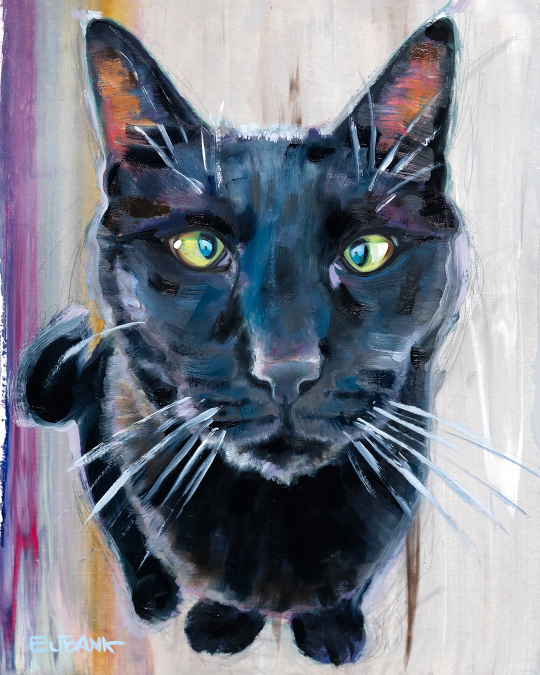 New painting!
Danielle Eubank
Shasta
Oil on paper
13x10 in
Sold
#black #blue #danielleeubank #contemporaryart #losangelesart #smallwork ##losangelesartist #cat #pet #portrait #paintingonpaper #sketch #tinyart #small #works #cross-eyed