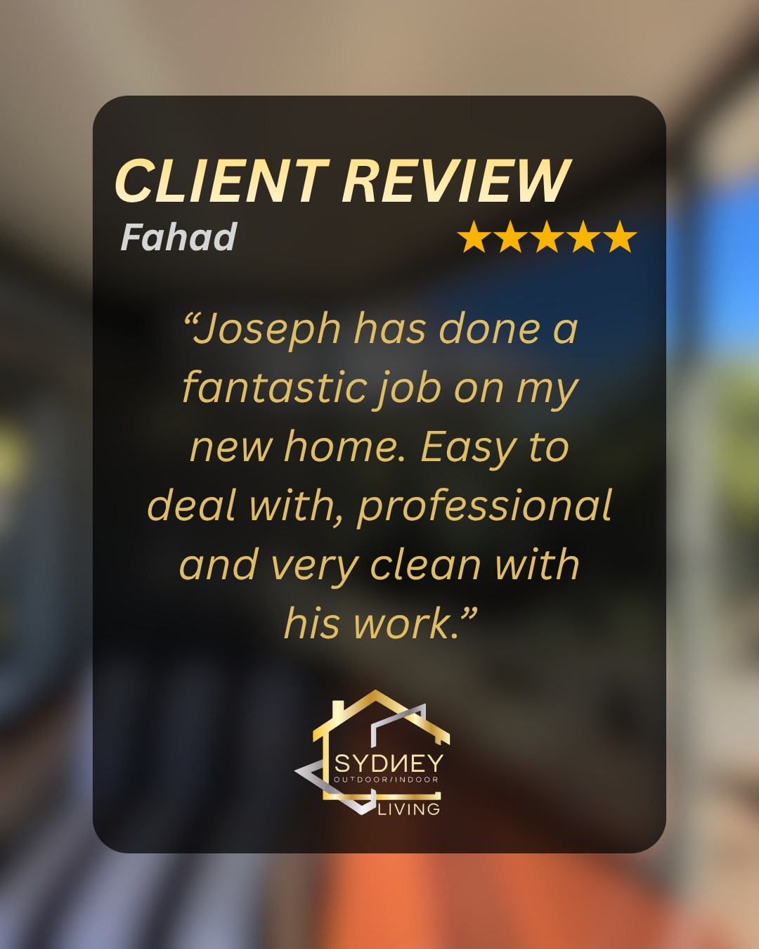Another 5-star result ⭐️
“Fantastic job… easy to deal with, professional and very clean.”
That’s exactly what we aim for on every project.
Big thanks to Fahad for the kind words and trusting us with your new home.
If you’re looking for a team that shows up, delivers quality, and leaves your place spotless… we’ve got you covered.
Take advantage of the current @stratcoaustralia offer: Humm90 72-month interest-free terms.
Servicing Sydney wide.
📲 Request your free quote today:
www.sydneyoutdoorindoorliving.com.au/contact-us
#SydneyOutdoorIndoorLiving #5StarReview #HappyClient #OutdoorLiving #HomeUpgrade #Stratco