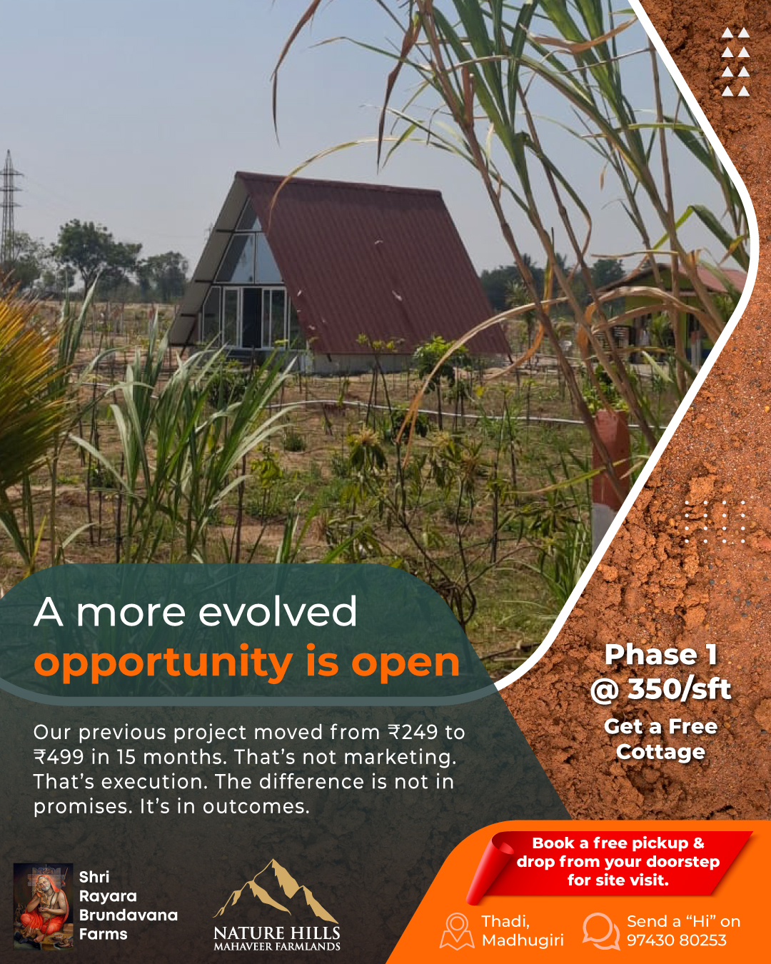 📈 The difference is not in promises. It’s in outcomes.
Our previous project moved from ₹249 to ₹499 in 15 months.
That’s not marketing.
That’s execution.
Now, a more evolved opportunity is open.
📲 Send a Hi on 97430 80253
#NatureHillsMahaveerFarmlands #ProvenPerformance #FarmlandInvestment #2XGrowth #ManagedFarmlands #LandInvestmentIndia #GreenWealth #PremiumFarmlands #SmartInvestment #AgroInvestment #BangaloreInvestments #FutureWealth #RealAssetInvestment #StructuredGrowth #CapitalAppreciation #InvestInLand #LegacyInvestment #FarmInvestment #SustainableReturns #NatureBasedInvestment #GrowthStory #ExecutionMatters #InvestmentOpportunity #WealthCreation #LongTermGrowth #GreenAssets #FarmLifeIndia #EcoInvestment #TrustAndGrowth #PerformanceDriven
