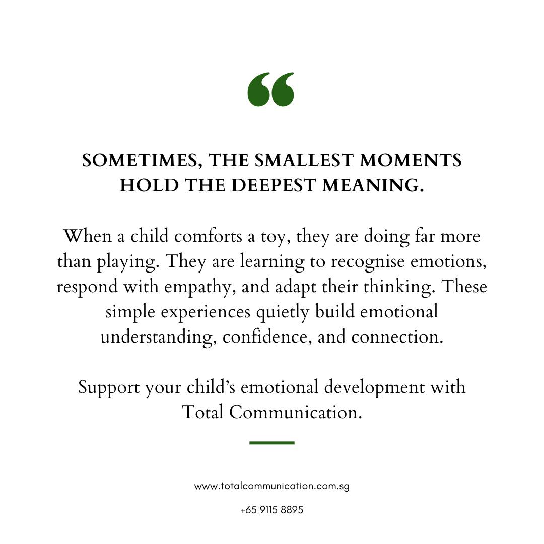 Small moments of play build big emotional skills 💛
Through play, children learn empathy, confidence, and connection.
Connect with us today to learn more.
Call/WhatsApp: +65 9115 8895
#emotionaldevelopment #learningthroughplay #childdevelopment #empathy #parentingtips #earlylearning