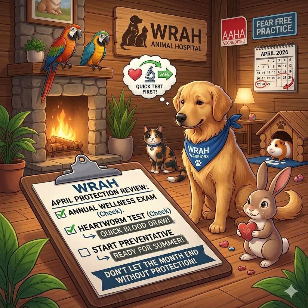 Don't let the month end without protection!
If your pet hasn't had their annual heartworm test, now is the time. It's a quick blood draw that ensures they are safe to start their preventative.
#HeartwormMonth #Prevention #WestRidgeAnimalHospital #PetHealth