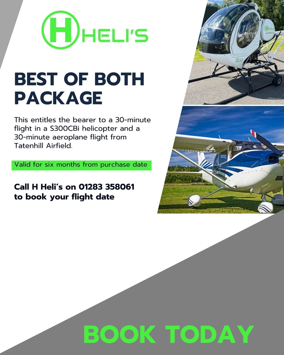 Can’t decide between helicopter or aeroplane? Have both!
Take the controls of both aircraft with our ‘Best of Both’ experience - 30 minutes in a helicopter and 30 minutes in a 2-seat aeroplane.
Perfect as a gift… or just an excuse to tick something unreal off your bucket list.
👉 Book your experience here: https://www.hhelis.co.uk/product-page/best-of-both
#FlyingExperience #HelicopterFlight #AviationAdventure