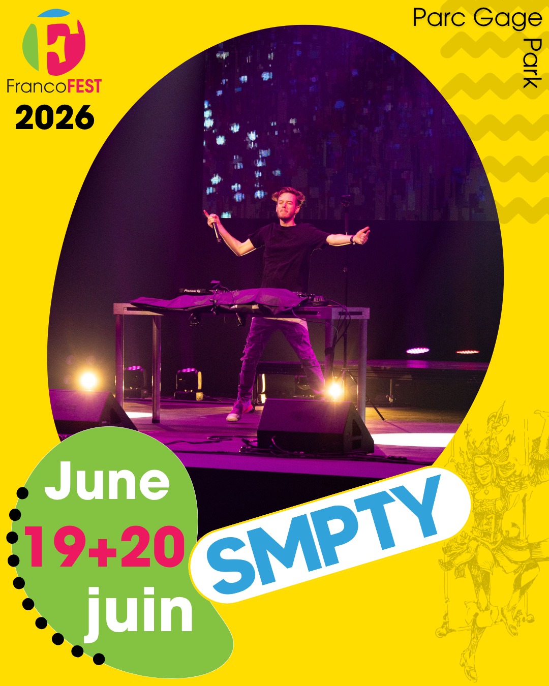 đ Pleins feux sur : SMPTY
đ 19 & 20 juin 2026 â FrancoFEST Hamilton
đ Gratuit
DJ et producteur canadien, @smpty crĂ©e une ambiance Ă©lectronique oĂč se croisent house, bass et influences francophones.
Une expérience musicale pensée pour faire bouger le site en soirée.
đ On vous garde pour la fin de soirĂ©e?
#FrancoFEST2026 #FestivalFrancophone #hamont