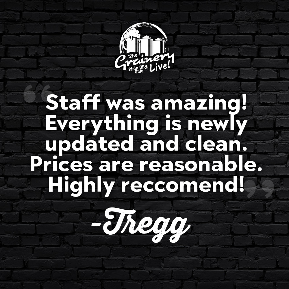 We’re not your everyday restaurant! Come see for yourself. 🍻
#review #fivestars #livemusic #bbq #thegrainery #columbus #plaincity #anythingbutplain