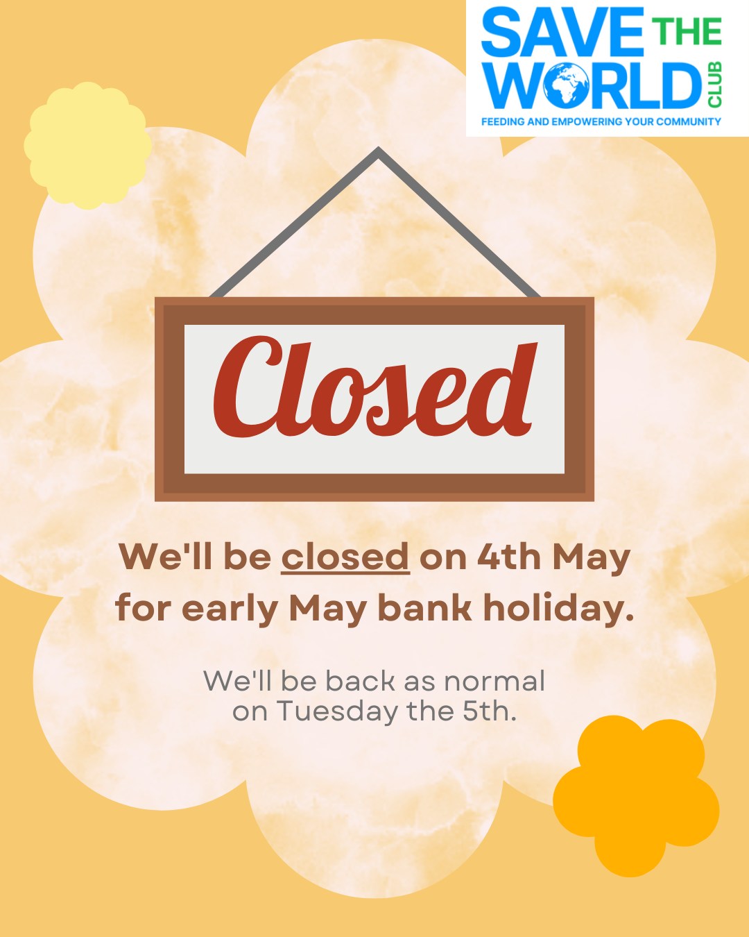 Afternoon everyone, please note that @savetheworldclubcharity will be closed on the upcoming bank holiday Monday! Business will be back as usual on Tuesday 4th May.
Thank you for your understanding.
#community #kingstonuponthames #kingston #surbiton #tolworth #newmalden #chessington #environment #environmental #charity #charityshop