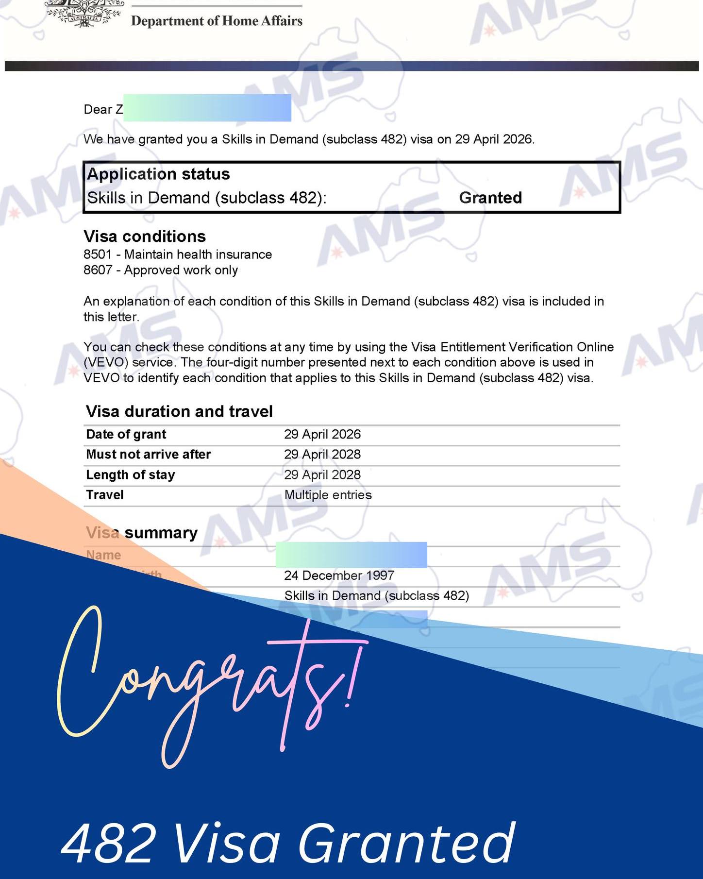 Congratulations to this lovely family of three on their 482 visa grant! 🎉
Their little one was born while the parents were still on Bridging Visas, and the journey had a few extra steps due to passport matters. But with patience and persistence, they finally received the wonderful news.
Wishing this young family a smooth new chapter in Australia, filled with stability, happiness, and bright opportunities ahead. ✨
#482visa #482visaaustralia #AustraliaMigration #australiamigration #australiaworkvisa