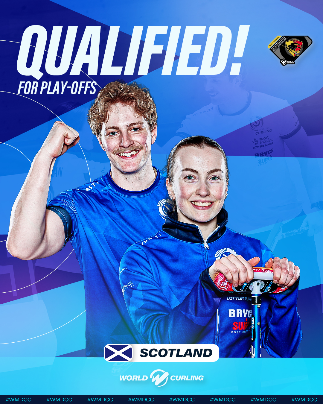 Former @kelsohighschool pupil @angus.bryce representing @scottish_curling at the @worldcurling Mixed Doubles Championships will play Sweden in the Q/finals tomorrow at 9am. After coming through the group stage, Angus and partner @katiemcmillan1 will look to advance to the semi-finals later in the day at 6pm. You can watch the Q/final plus the semi-final, bronze & gold matches live on The Curling Channel (subscription required of $10.99) https://curlingchannel.tv #WMDCC #scotland