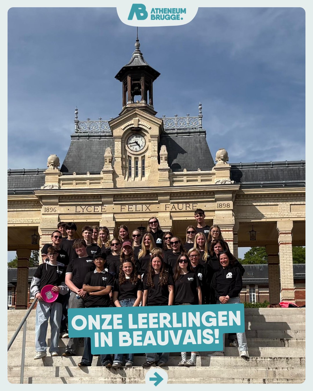 🇫🇷 Enkele leerlingen van de 2de graad waren deze week te gast in Beauvais in la belle France. Ze genoten van het uitwisselingsproject met Lycée Felix Faure. 's Morgens werden CLIL- en andere lessen bijgewoond en in de namiddag organiseerden onze zuiderburen sportieve teambuildingsactiviteiten. Ook een dagtrip naar de prachtige stad Rouen stond op het programma ❤️☀️. Op de laatste journée werkten de leerlingen aan escaperooms en nadien was er een kleine diplomaceremonie!
-
#ikbeneenatheneeër #samenlerensamenleven #fieroponsgo