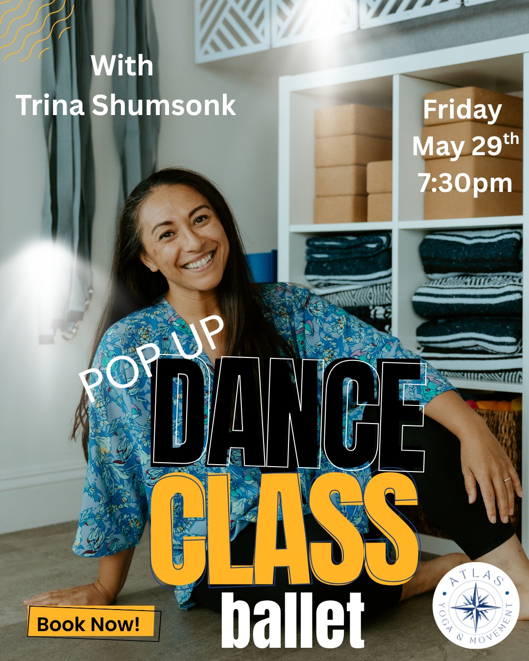 ⨠Dance with Us āØ
Join us for two upcoming Pop-Up Dance Classesāfun, welcoming, and open to all levels. (Open to adults and mature teens ages 15 & up only!)
š©° Ballet with Trina
š
Friday, May 29th | 7:30 PM
An evening of movement, expression, and fundamentals in a supportive, beginner-friendly space. Trinaās approach focuses on accessibility, helping you build confidence while enjoying the process.
š Musical Theatre with Daniel Booda
š
Friday, June 19th | 7:30 PM
A high-energy class blending dance and performanceāperfect for anyone looking to step into something a little more expressive and fun.
Whether you're brand new or returning to dance, these classes are a great way to move, try something new, and enjoy the experience.
Register here:
https://www.atlasyogaandmovement.com/events
