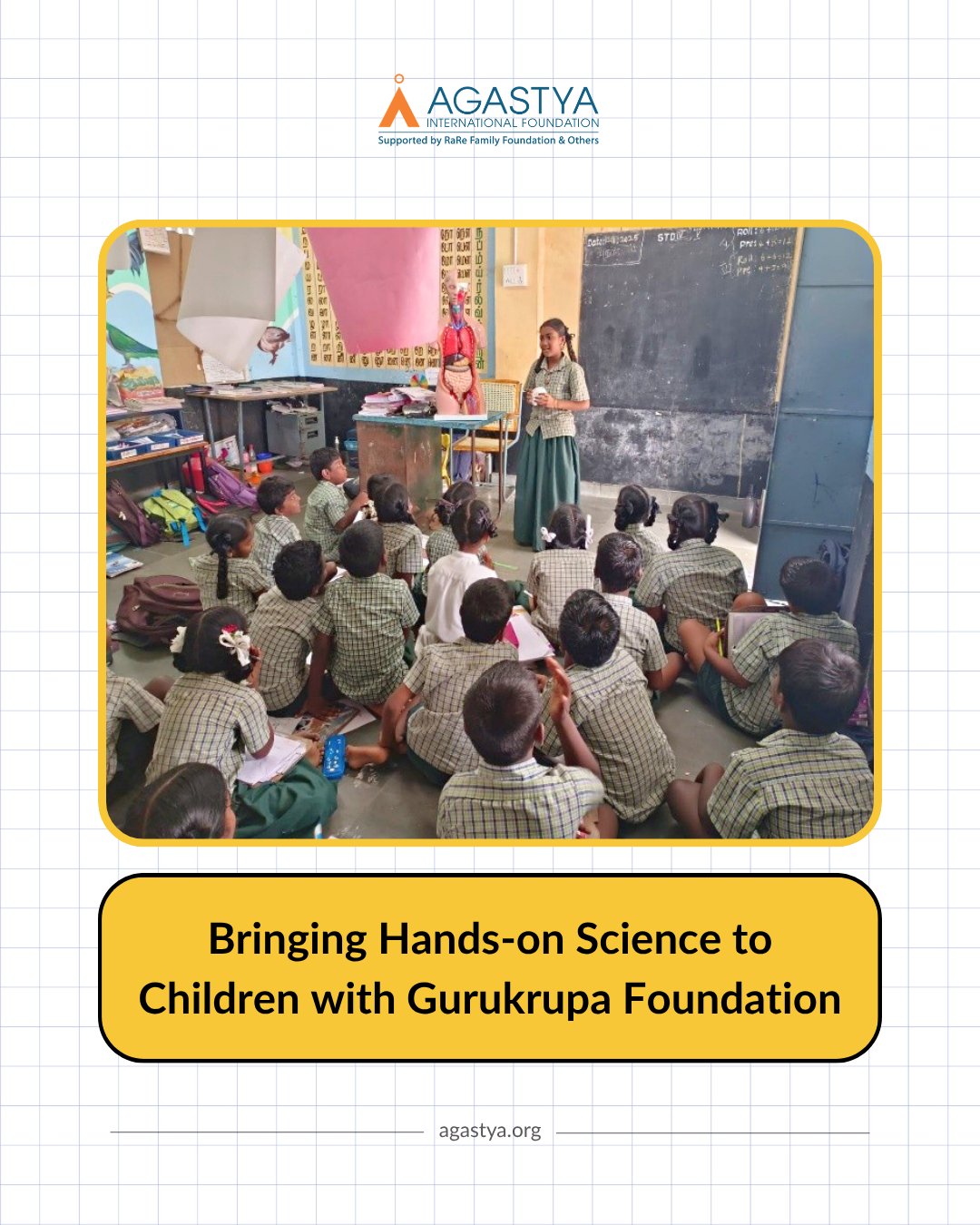 A Mobile Science Lab (MSL), supported by the Gurukrupa Foundation, is currently reaching schools across Thiruvallur, Chennai, bringing hands-on science learning closer to children.
Over the past one year, the program has reached over 2,000 children, sparking interest through simple, interactive experiments that make concepts easier to understand.
The response from both children and the community has been encouraging. Sessions are lively and engaging, with children actively participating, asking questions, and enjoying the process of learning by doing.