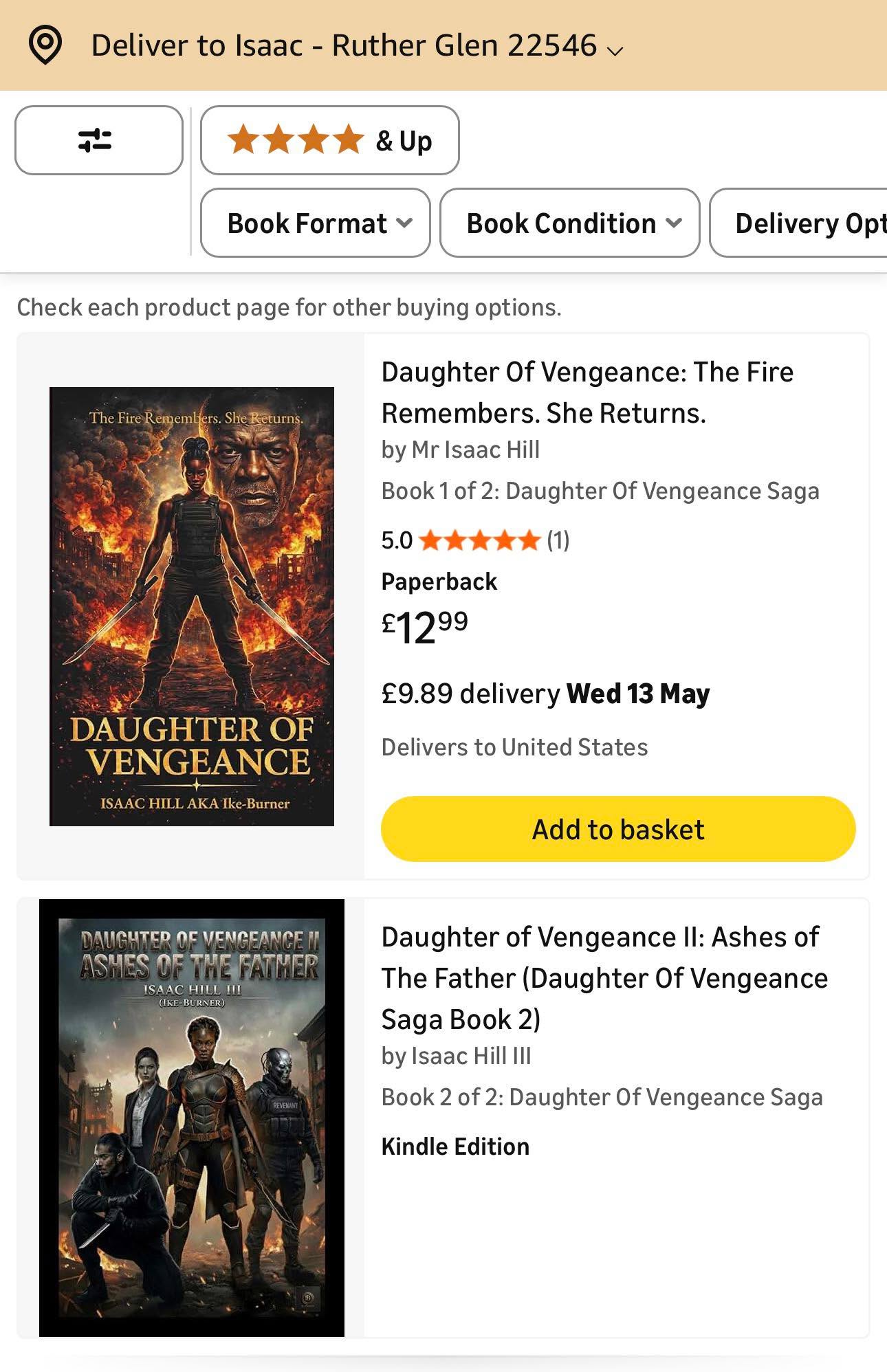 My Amazon is bugging out. Got me in the UK but at least my books are there.