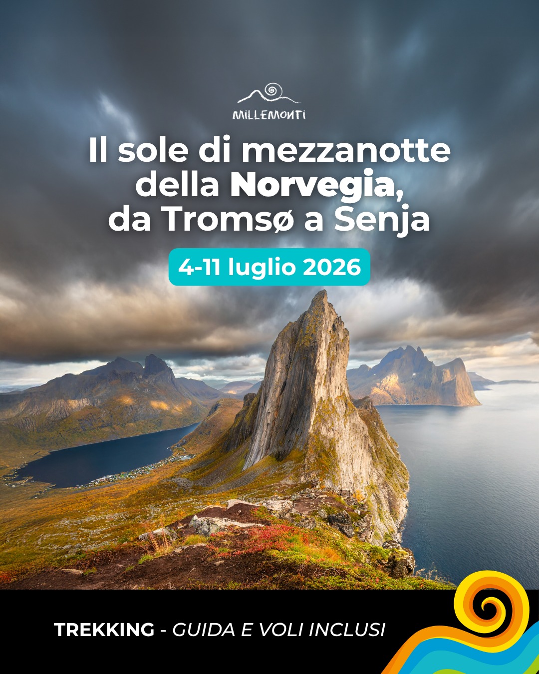 🇳🇴🥾 Torniamo in uno dei luoghi più sorprendenti d’Europa per un trekking in #NORVEGIA tra #Tromsø, #Sommarøy e soprattutto #Senja!
È un viaggio costruito per vivere davvero il territorio, camminando dentro paesaggi artici mozzafiato, alla luce continua e unica del Sole di Mezzanotte 🌞🌙
✅ Ad accompagnarti ci sarà, come sempre, una Guida professionista MilleMonti, sempre a disposizione per ogni esigenza e pronta a farti entrare davvero nello spirito di questi luoghi e darti chiavi di lettura per comprenderli meglio mentre li attraversiamo.
🚗 In più avremo a disposizione i nostri mezzi per tutti gli spostamenti, un modo di viaggiare che combina perfettamente massima organizzazione e libertà di scoperta.
⛰️🌊🎣 Ti aspettano giornate tra montagne che scendono direttamente nel mare, fiordi e coste aperte sull’oceano, sentieri panoramici tra i più belli della Norvegia del Nord, piccoli villaggi di pescatori dove tutto scorre ancora lentamente.
Se ami scoprire camminando e vivere un'esperienza vera, organizzata nei minimi dettagli, questo viaggio fa per te! 🌍
✈️ PARTI CON NOI E REGALATI LA NORVEGIA NEL SUO MOMENTO PIÙ LUMINOSO!
👉 Leggi tutte le tappe del viaggio su www.millemonti.it!
#millemonti #outdoor #viaggiodigruppo #trekking #viaggiare #viaggi #vacanza #vacanze #viaggiotrekking #vacanzedigruppo #viaggiodigruppo #SolediMezzanotte @sportlandweb_ @kayland_official @rockexperienceofficial @guidealpinelombardia @guidealpine_italiane