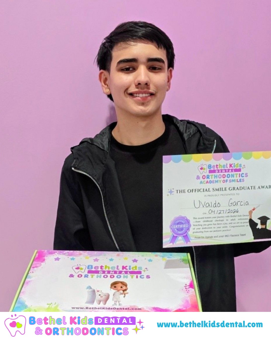Congratulations, Uvaldo! 🎉
From your very first checkup to this milestone moment, we are SO proud of you! Today, Uvaldo officially graduated from our pediatric practice as a Smile Graduate, and we couldn't be more excited to celebrate him!
Your smile journey has been an absolute joy to witness. Wishing you a lifetime of healthy, beautiful smiles!
📍 Visit us at any of our locations:
Lodi: 531 W. Kettleman Lane, Lodi, CA 95240 | (209) 400-2018
Manteca: 1660 W. Yosemite Ave, Manteca, CA 95337 | (209) 500-1910
Sacramento: 3633 Bradshaw Rd, Sacramento, CA 95827 | (916) 810-2025
🌐 www.BethelKidsDental.com
#SmileGraduate #BethelKidsDental #AcademyOfSmiles #PediatricDentistry #HealthySmiles #GraduatingInStyle