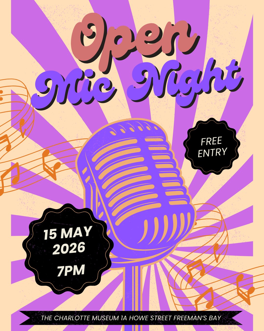 It's New Zealand music month. You know we love to celebrate by having local queer artists play for their peers.
Here's what we have on for you this May.
Open Mic
May 15th from 7PM
Come along and share your songs
Velvet Noise
May 30th Doors 7PM
Four live bands take over our gallery
Tickets: charlottemuseum.co.nz/event-details/velvet-noise
@moonwoven_ @mascfemme_ @leighapparently @slitopia_