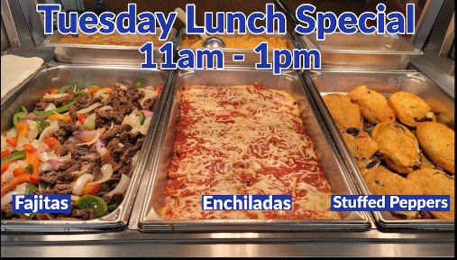 Home - The Big Store Crystal Beach TX 🌶️ TUESDAY LUNCH SPECIALS ARE HOT & READY! 🌶️
Forget the sandwich—Tuesday just got a major upgrade at The Big Store Deli! We’ve got the pans full and the kitchen humming with all your favorite comfort foods. Whether you're craving a little spice or a hearty classic, we have a plate with your name on it.
On the Menu Today (11am - 1pm):
Sizzling Fajitas: Seasoned to perfection and served hot.
Cheesy Enchiladas: Smothered in sauce and loaded with flavor.
Stuffed Peppers: Hearty, savory, and just like home.
These specials are first-come, first-served, and they go fast! Swing by the deli counter, grab a plate, and fuel up for the rest of your day on the peninsula.
🌐 Check out our daily lineup: TheBigStore.us
#TheBigStore #CrystalBeach #TuesdayLunch #FreshAndHot #BolivarPeninsula #LocalEats #LunchSpecial