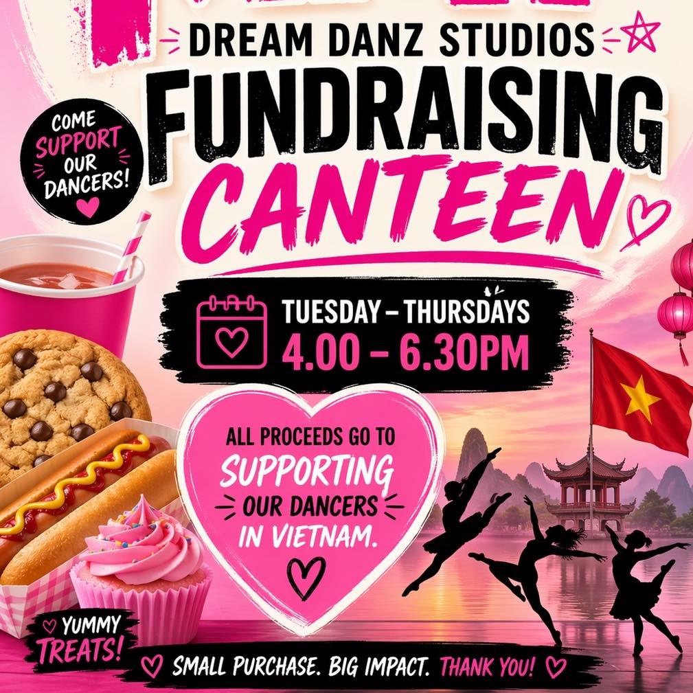 Support our Danzers this May! π
π
TuesdayβThursday
β° 4:00β6:30pm
πErindale PCYC
All funds raised will support our Danzers on their journey to Vietnam π
Pop in, say hi, and support our team!