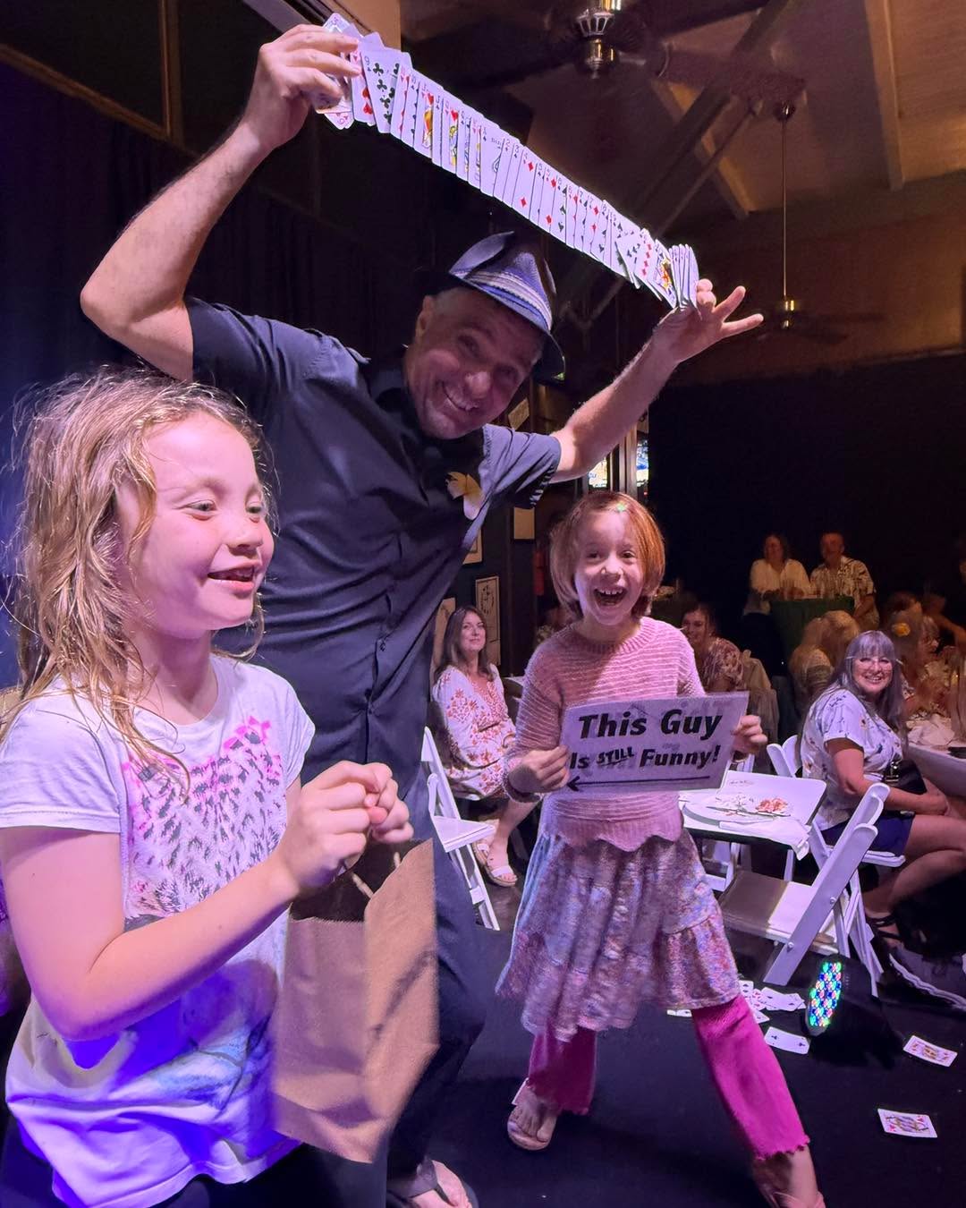 Smiles for Miles Tonight at the Mulligan’s Magic Show! Only $10! Close-Up, Tableside Magic starts at 5:30pm, then Showtime at 6:30pm! Every Thursday. Amuses All Ages. Reservations at www.mulligansontheblue.com #mulligansmagicshow #magicbrent